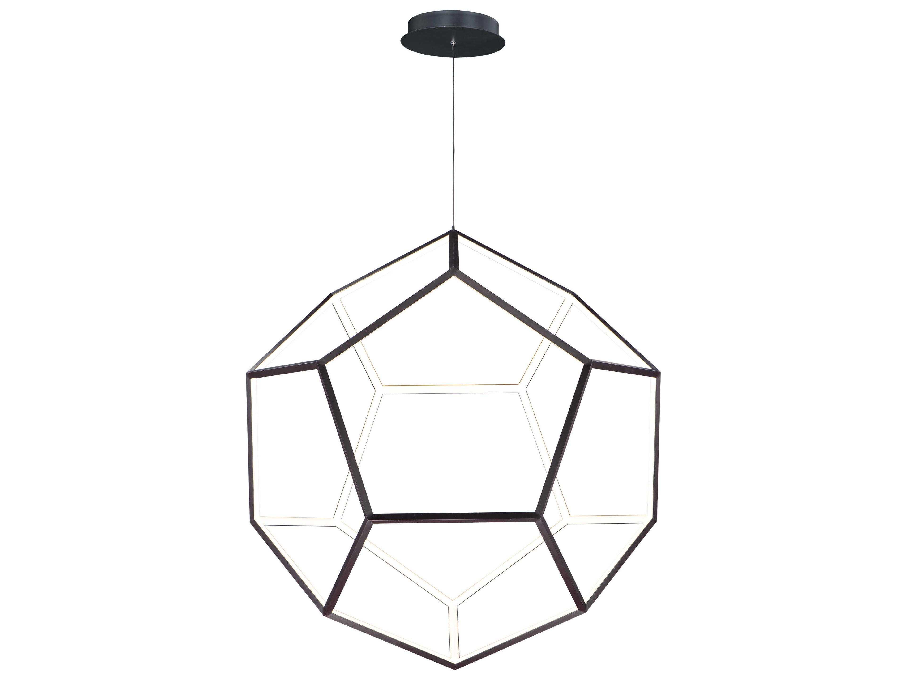Penta LED Pendant Light in Black Geometric Sphere