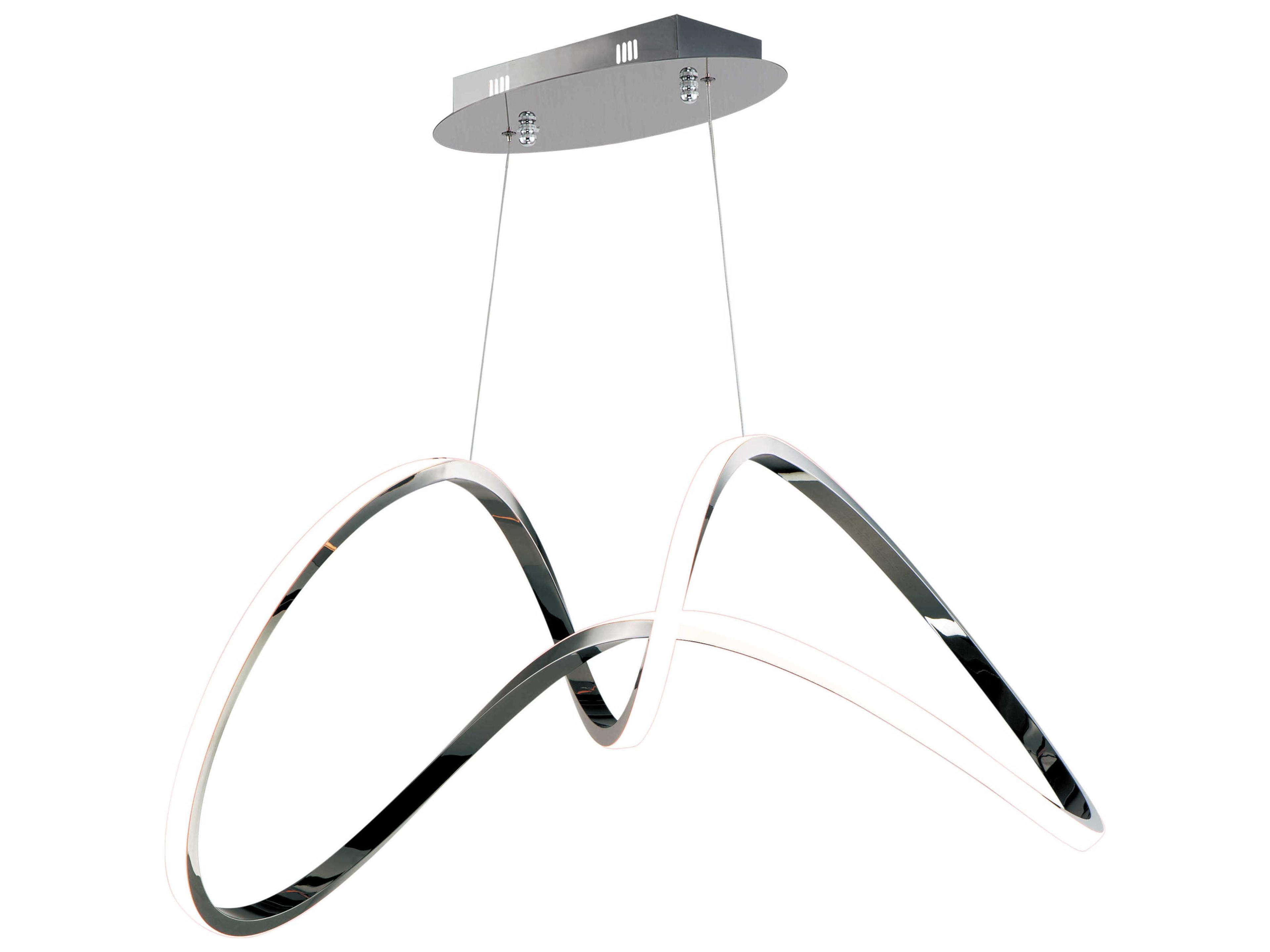 Perpetual 1-Light Black Chrome LED Linear Island Pendant