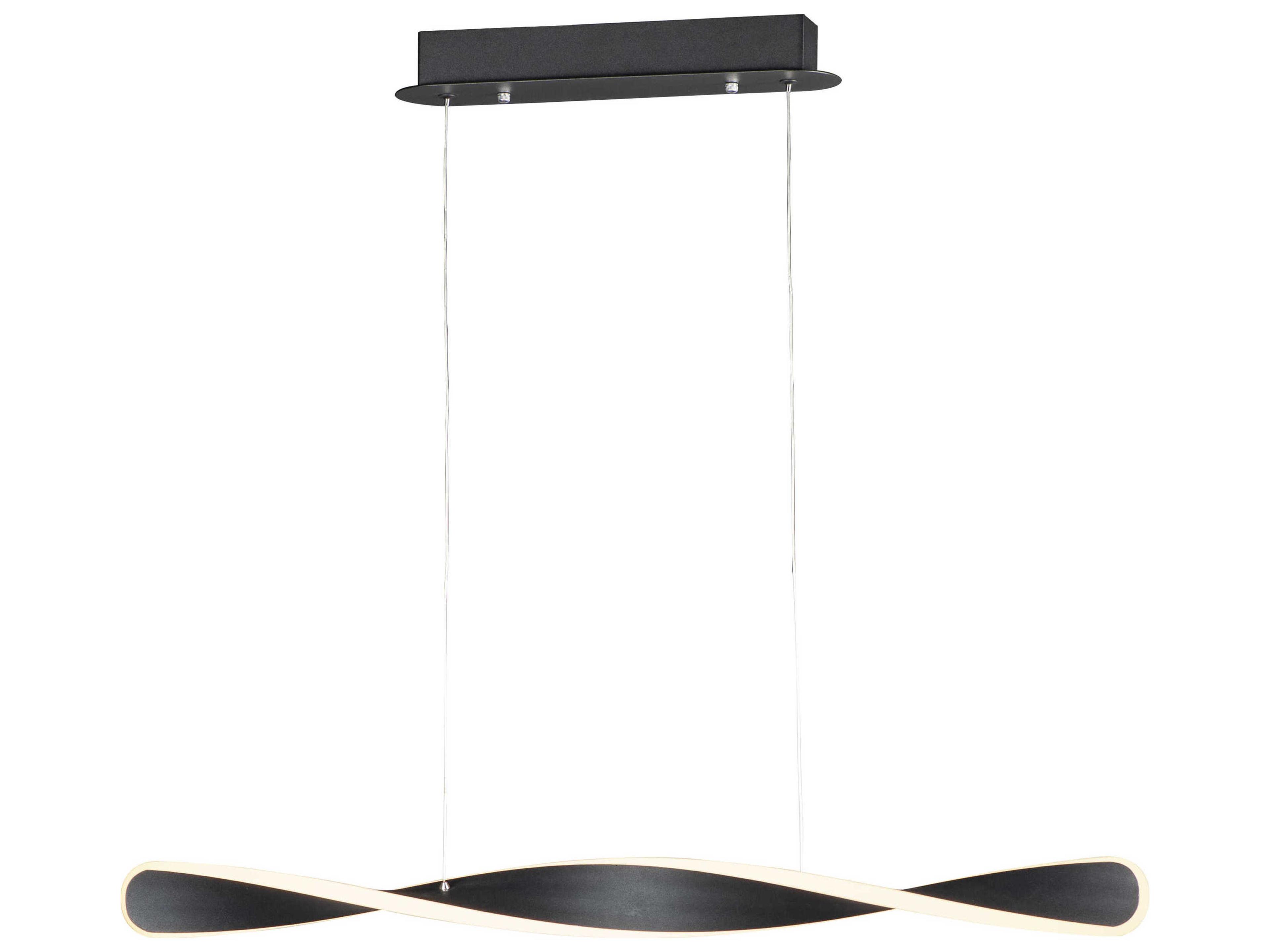 Pirouette 1-Light Black LED Geometric Linear Island Pendant