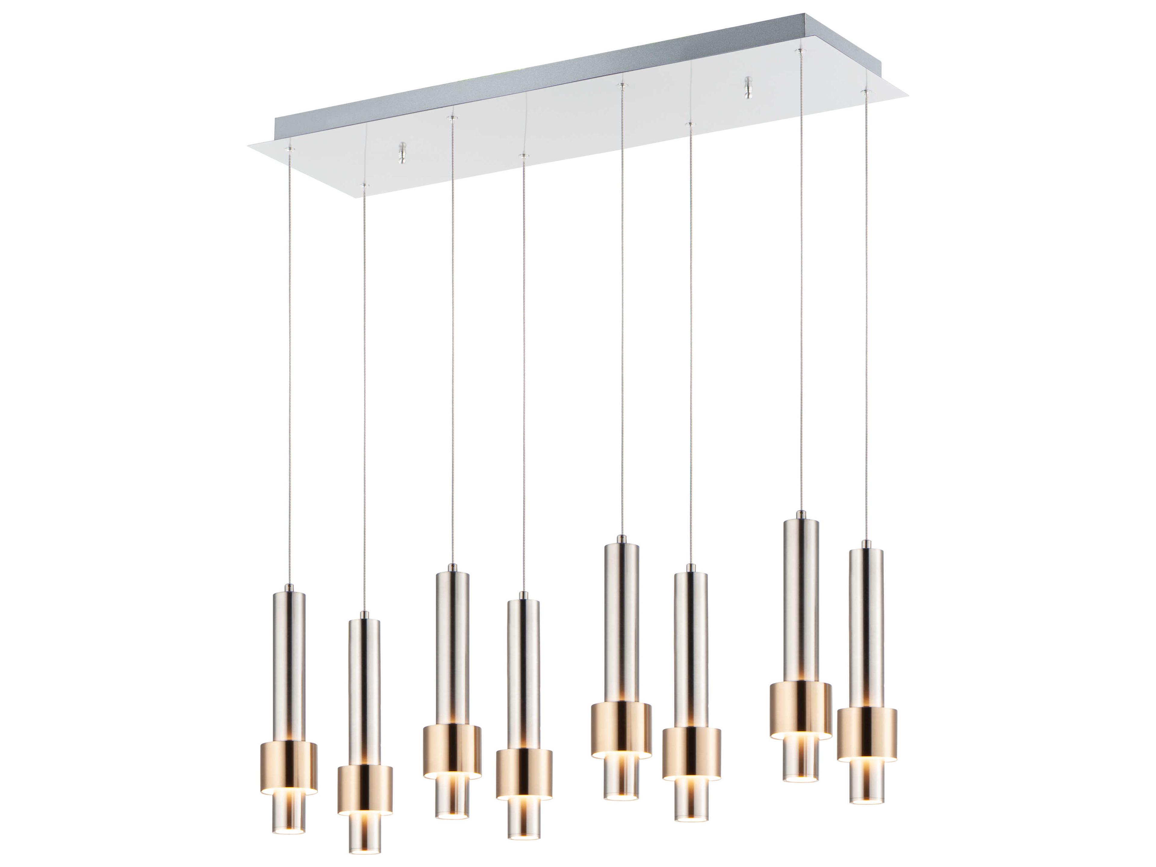 Reveal Linear Pendant Light in Satin Nickel and Satin Brass