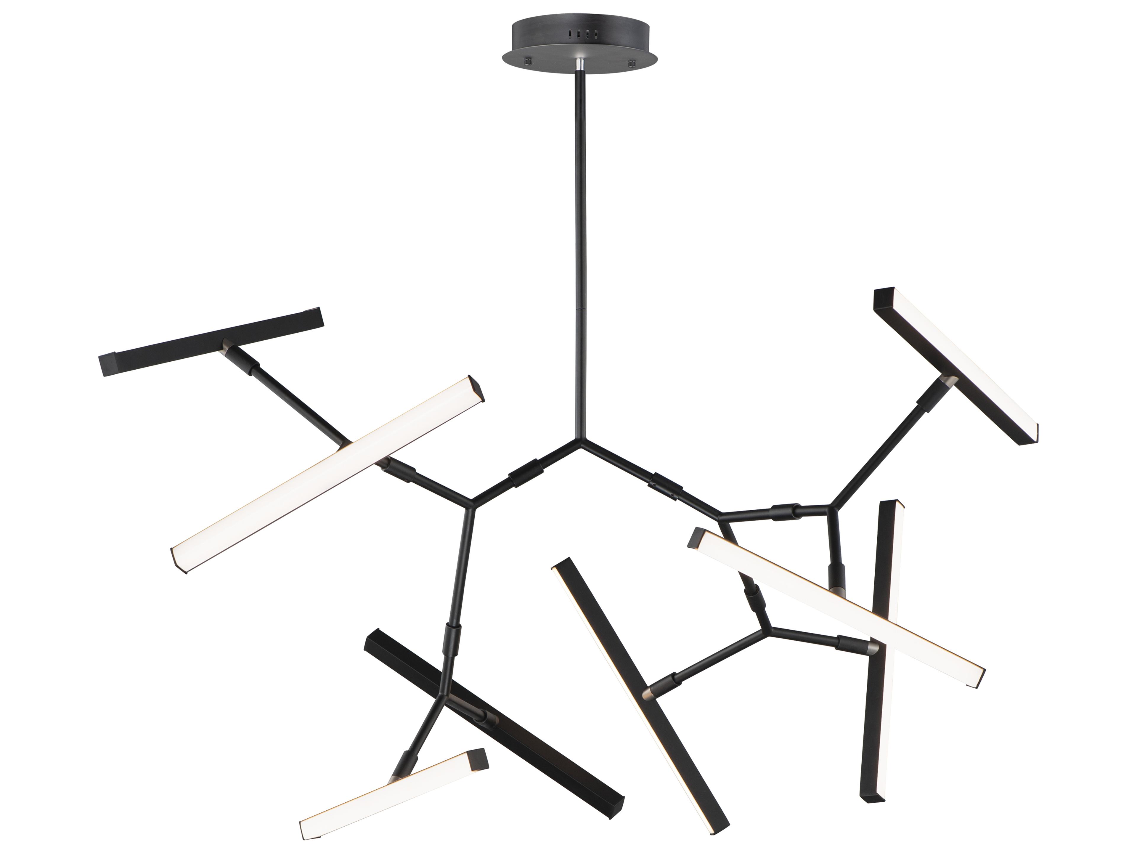 ET2 Robotica 8-Light Black LED Geometric Chandelier