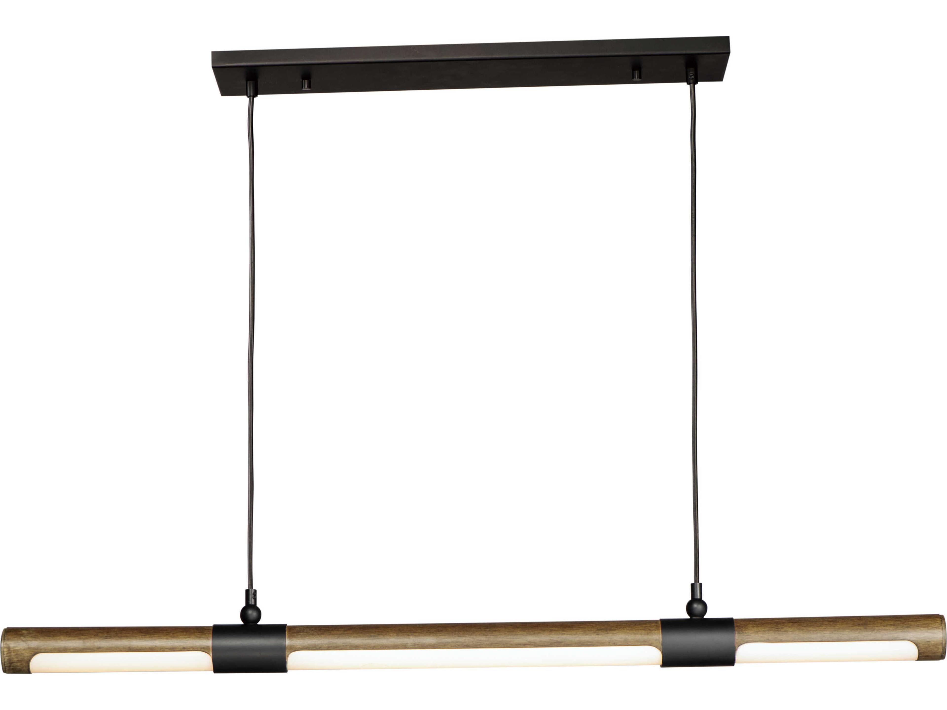 Rollo 1-Light Antique Pecan Black Brown LED Cylinder Linear Island Pendant