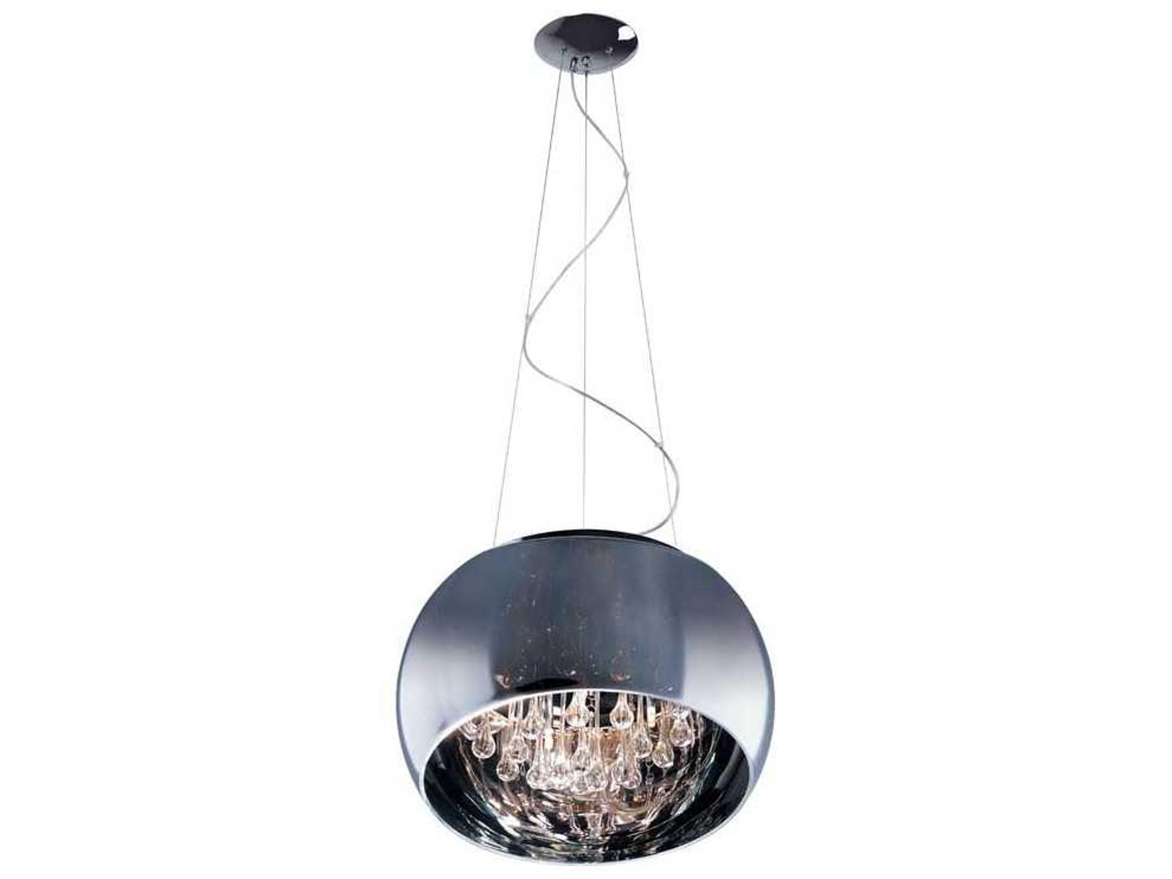 Sense 6-Light Polished Chrome Glass Drum Pendant