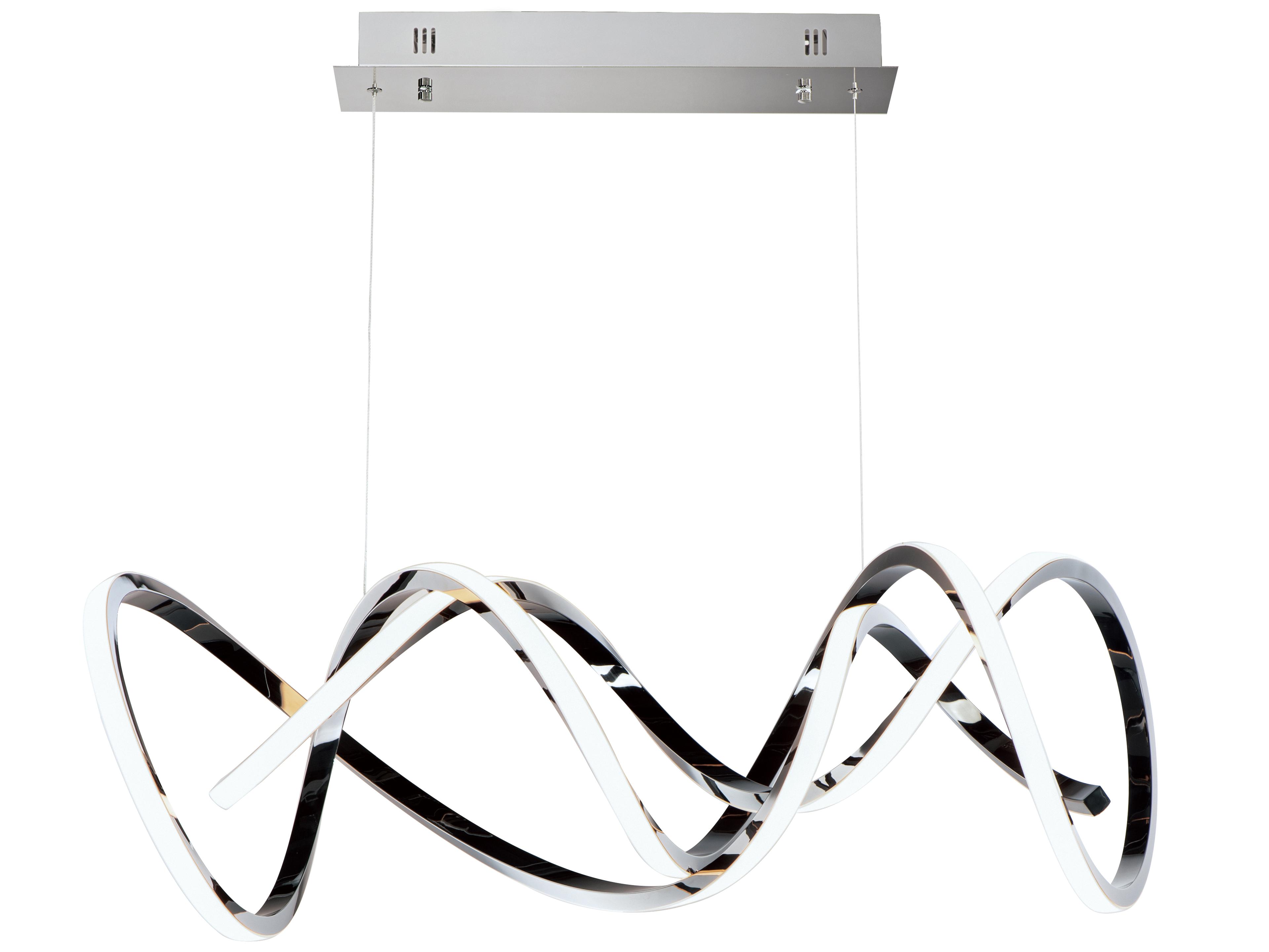 Signature LED Pendant Light Sculptural Black Chrome