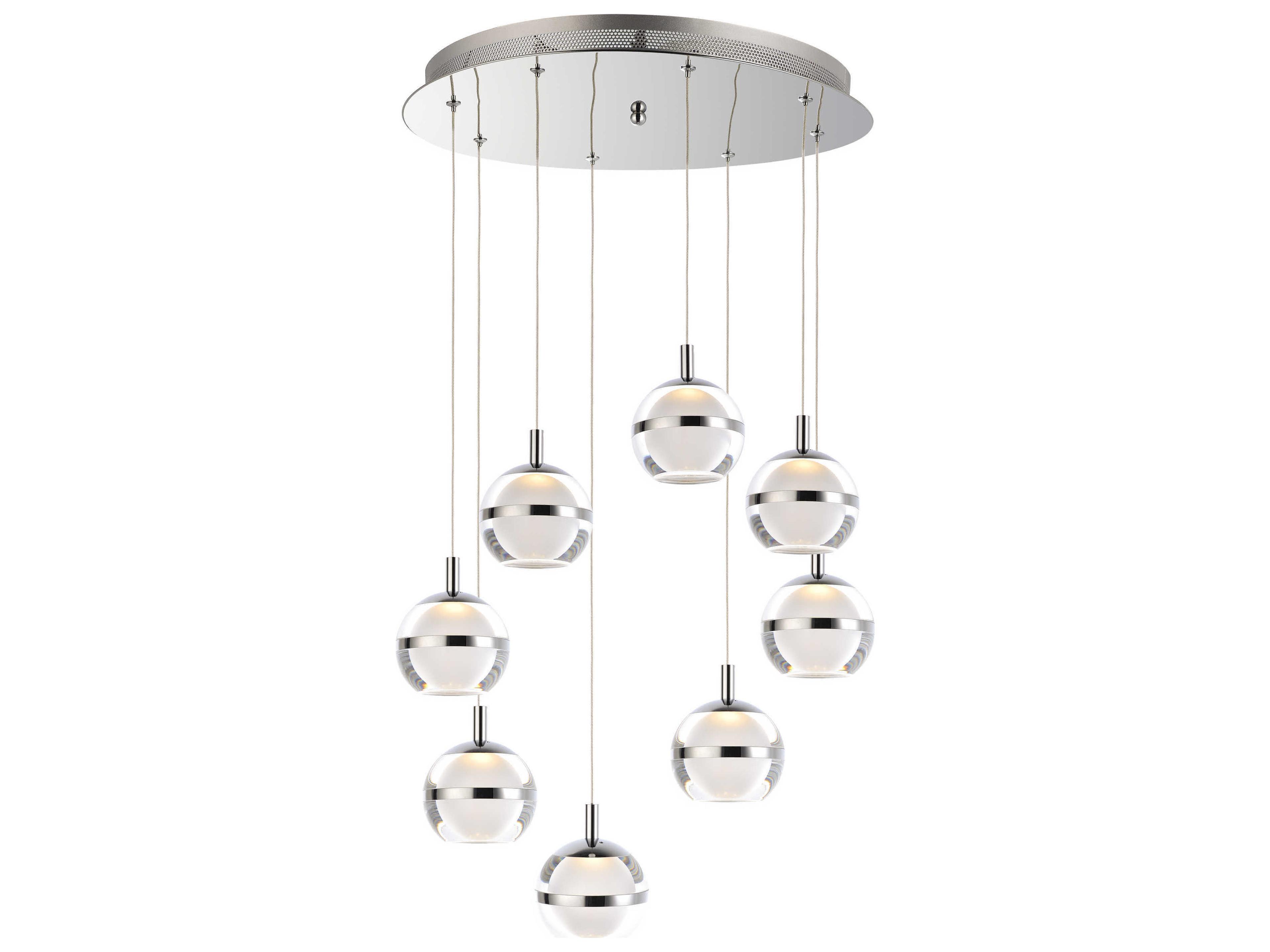 Swank LED Multi-Light Pendant Polished Chrome
