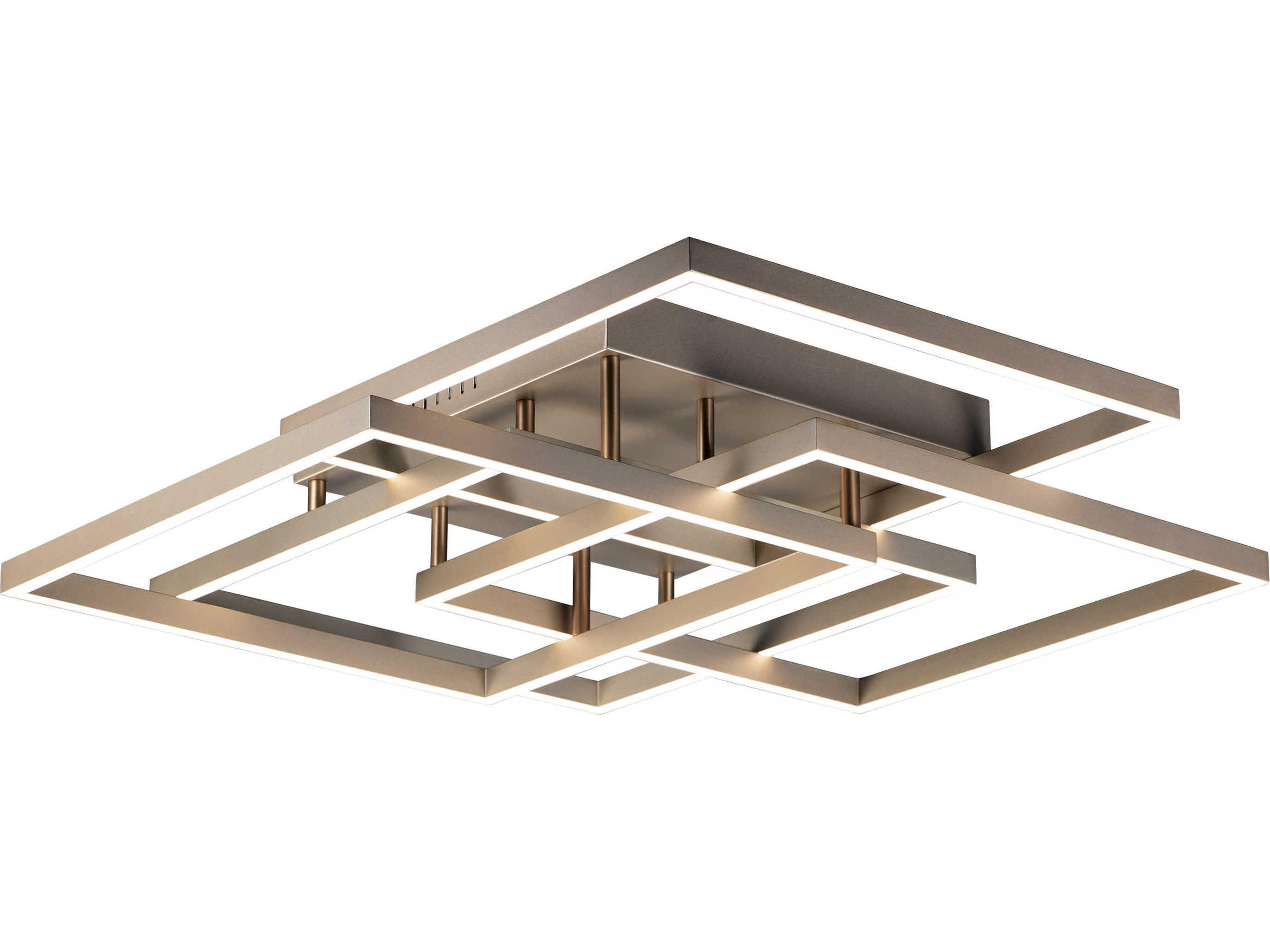 Traverse LED Flush Mount Geometric Champagne Ceiling Light