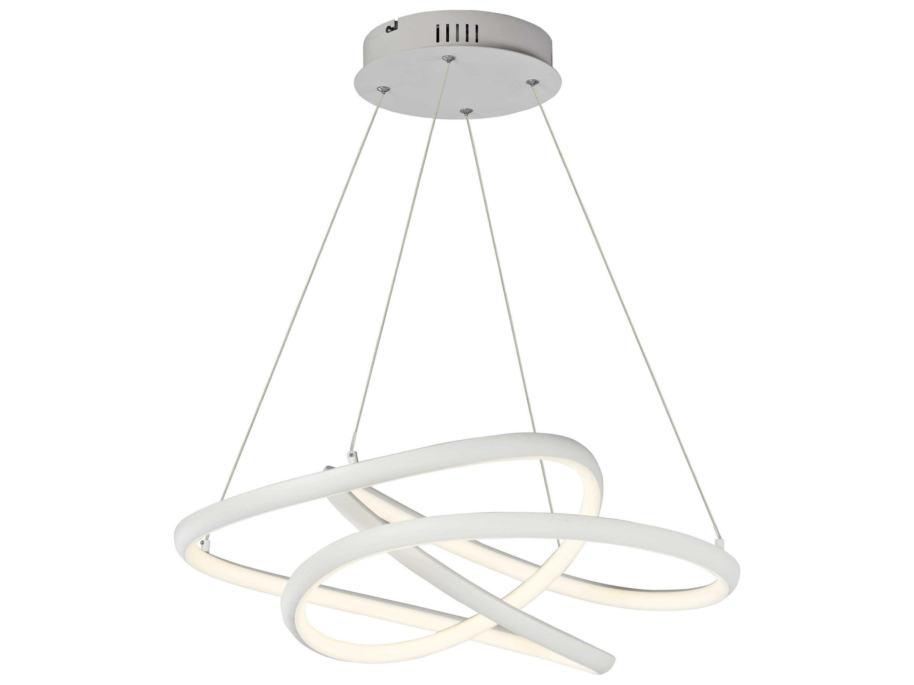 Twisted 1-Light Matte White LED Pendant
