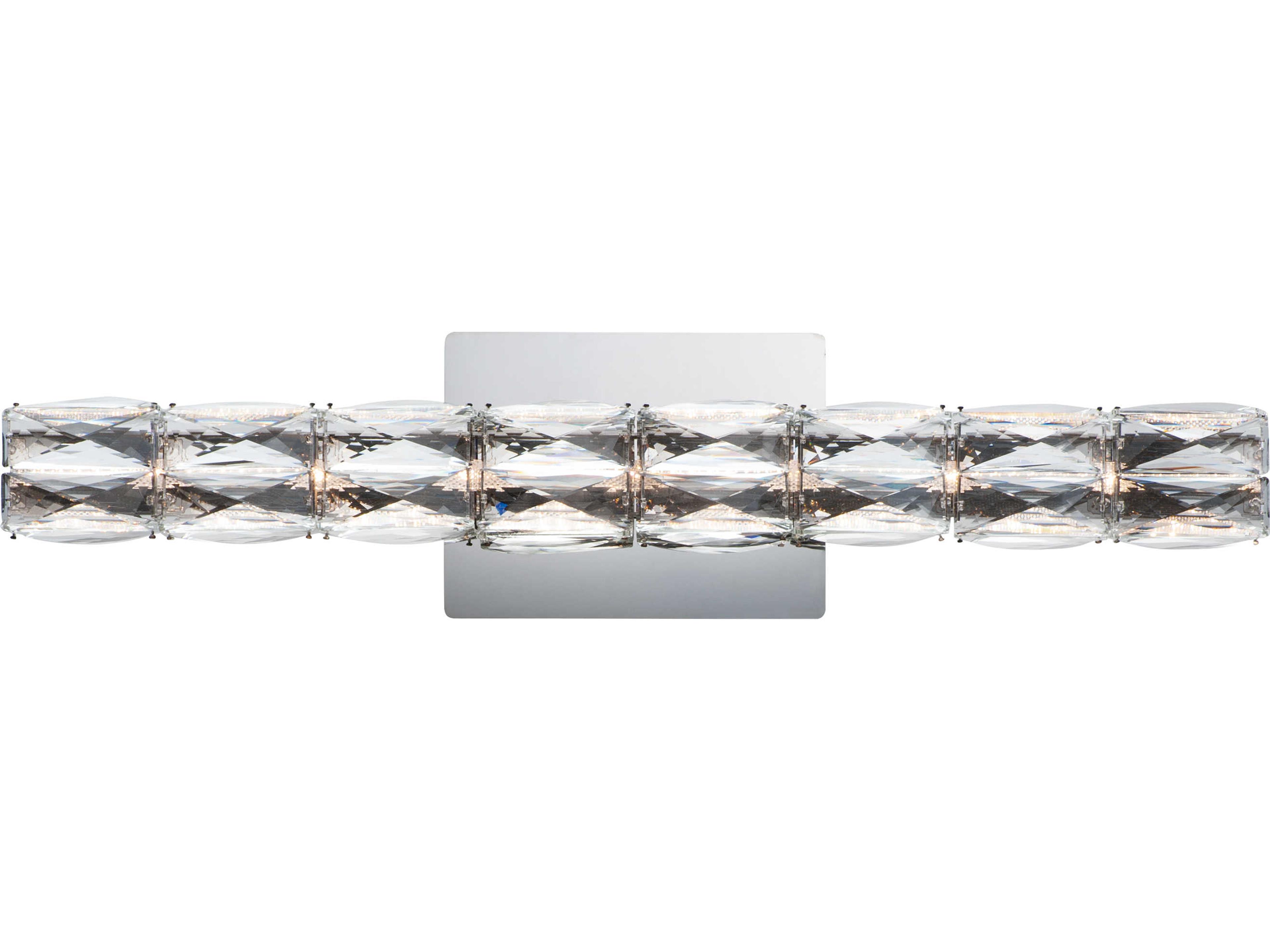 Zephyr 1-Light Polished Chrome Crystal LED Vanity Light