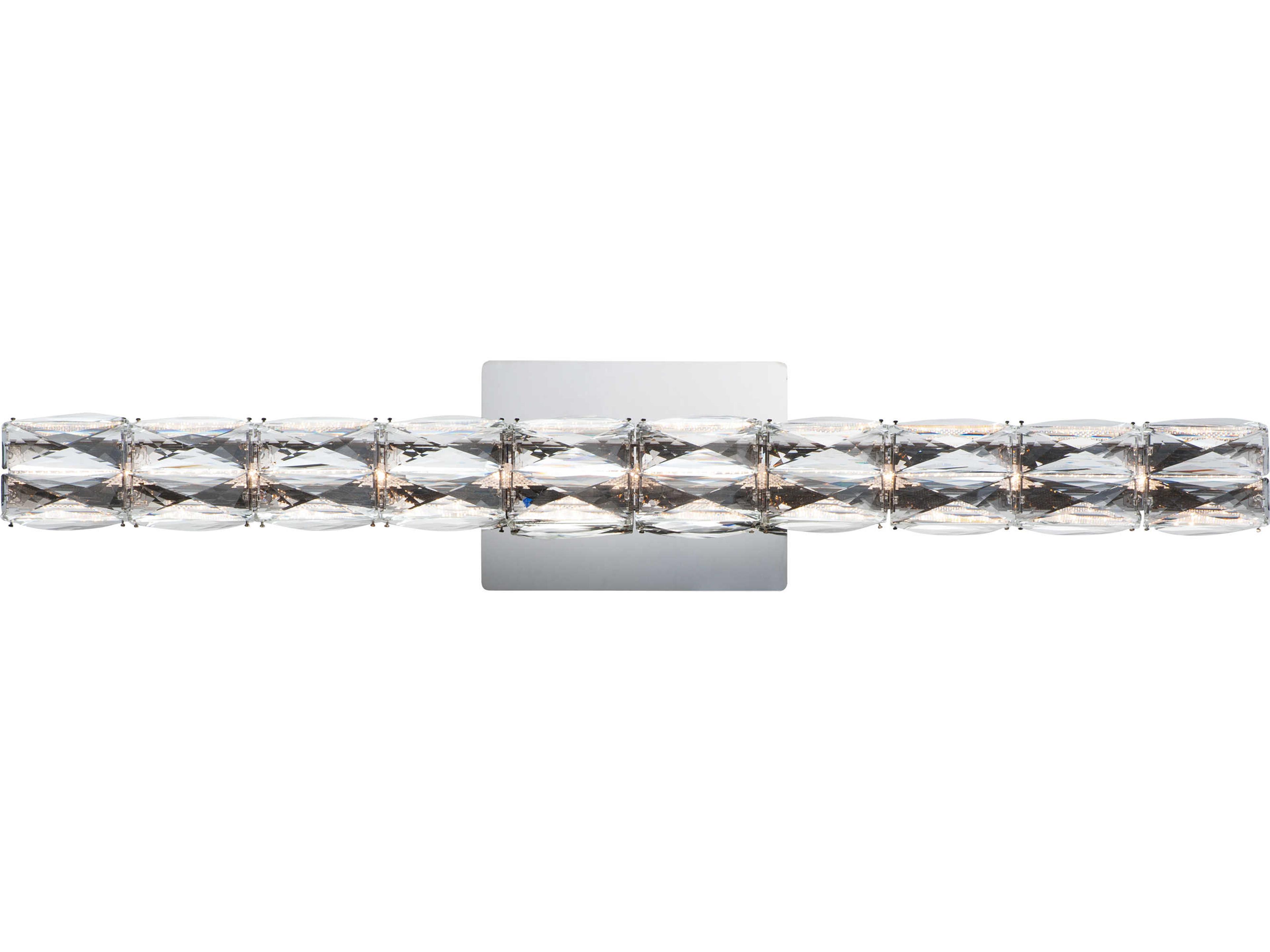 Zephyr 1-Light Polished Chrome Crystal LED Vanity Light