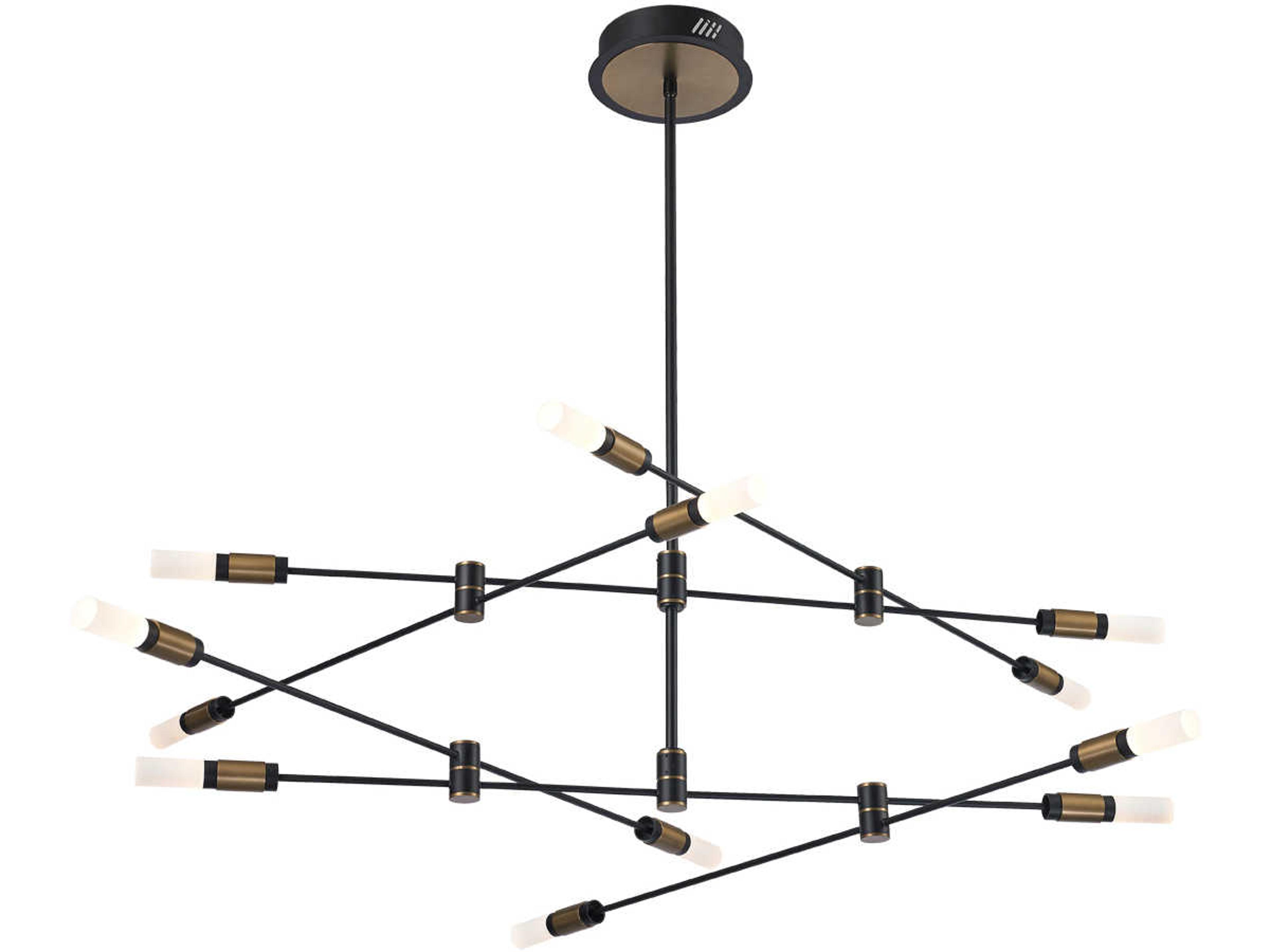 Albany LED Chandelier in Brass and Black