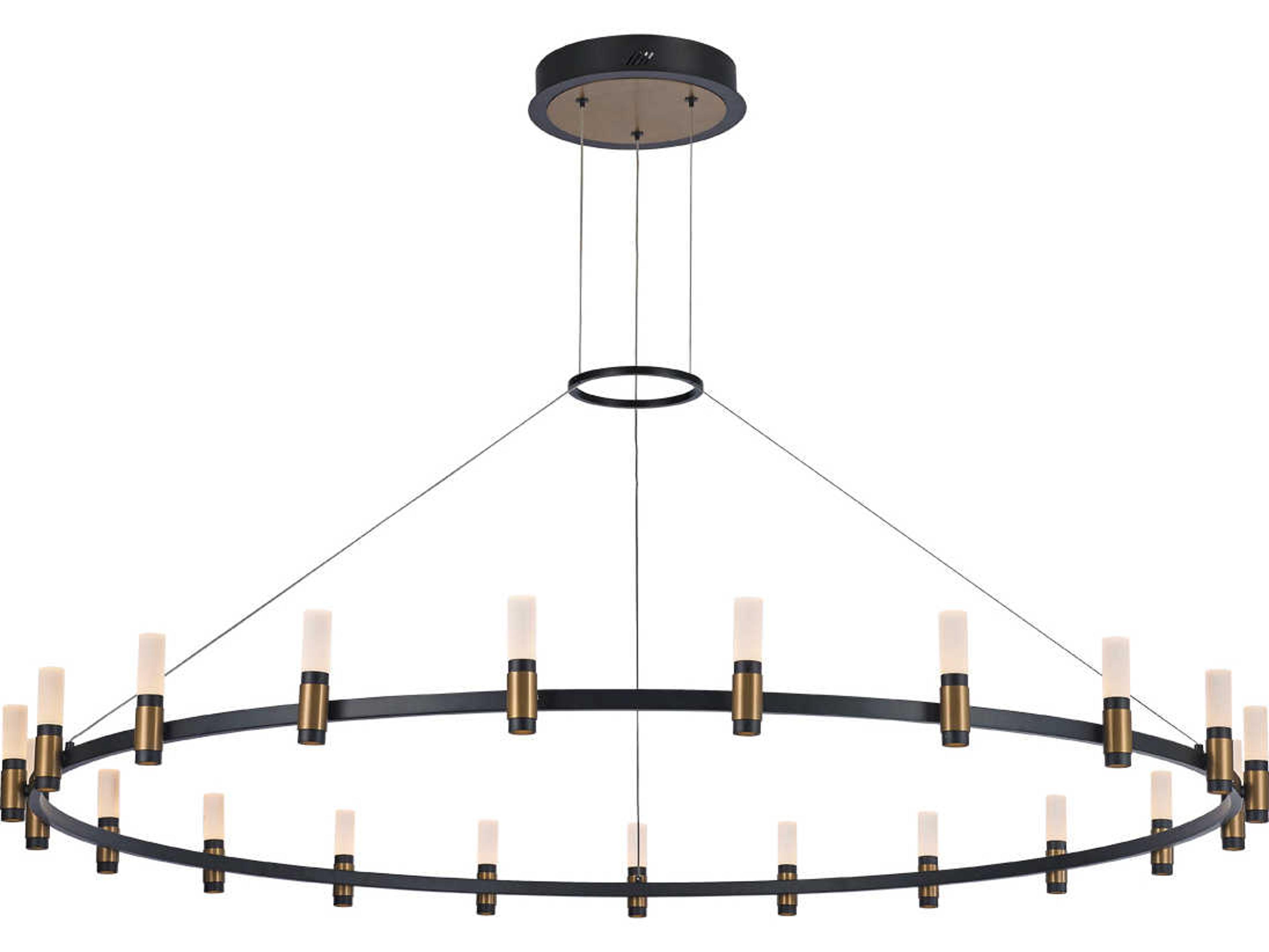 Albany LED Round Chandelier Black and Brass