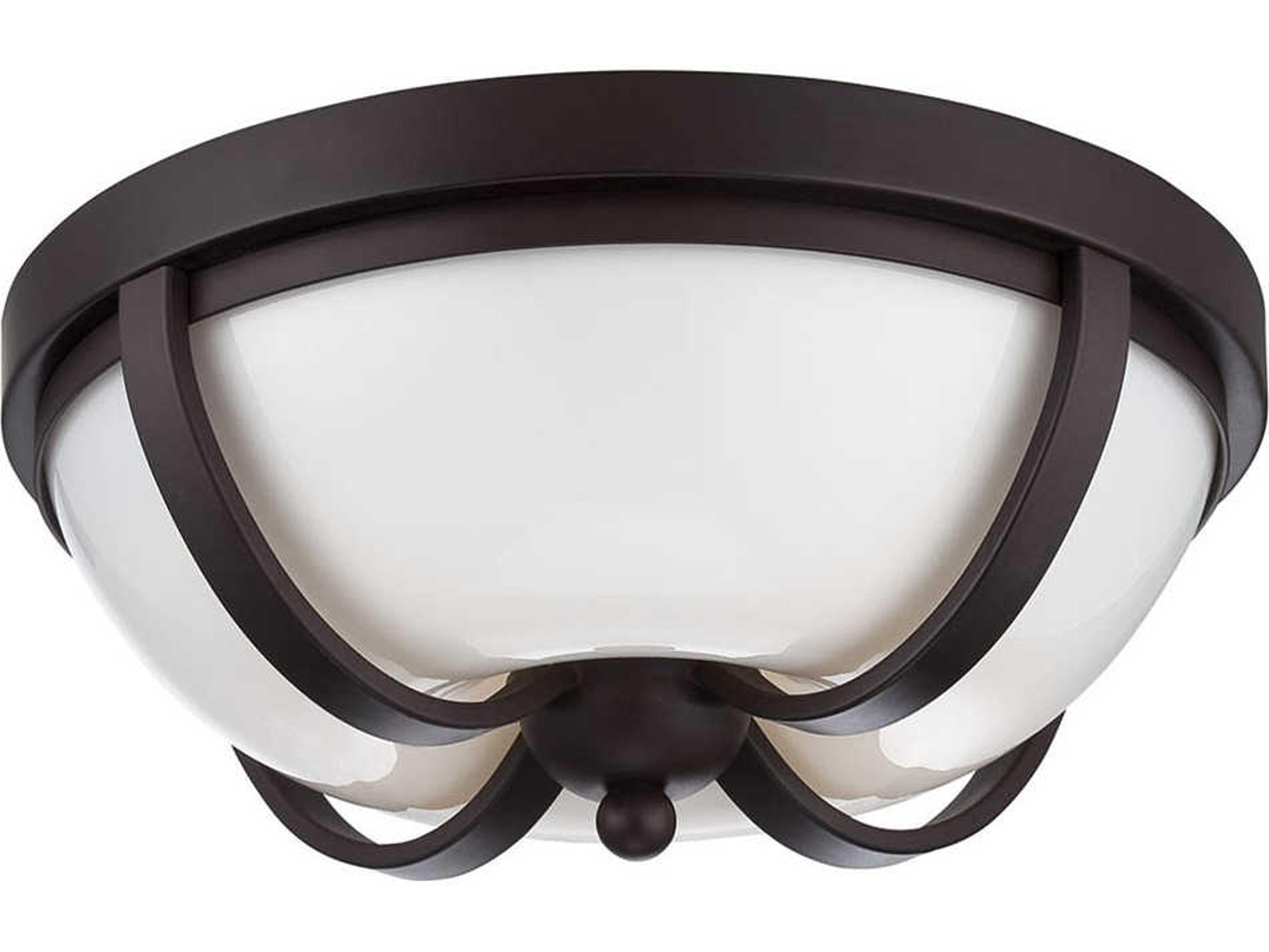 Eurofase Andrew 2-Light Bronze Glass LED Bowl Flush Mount