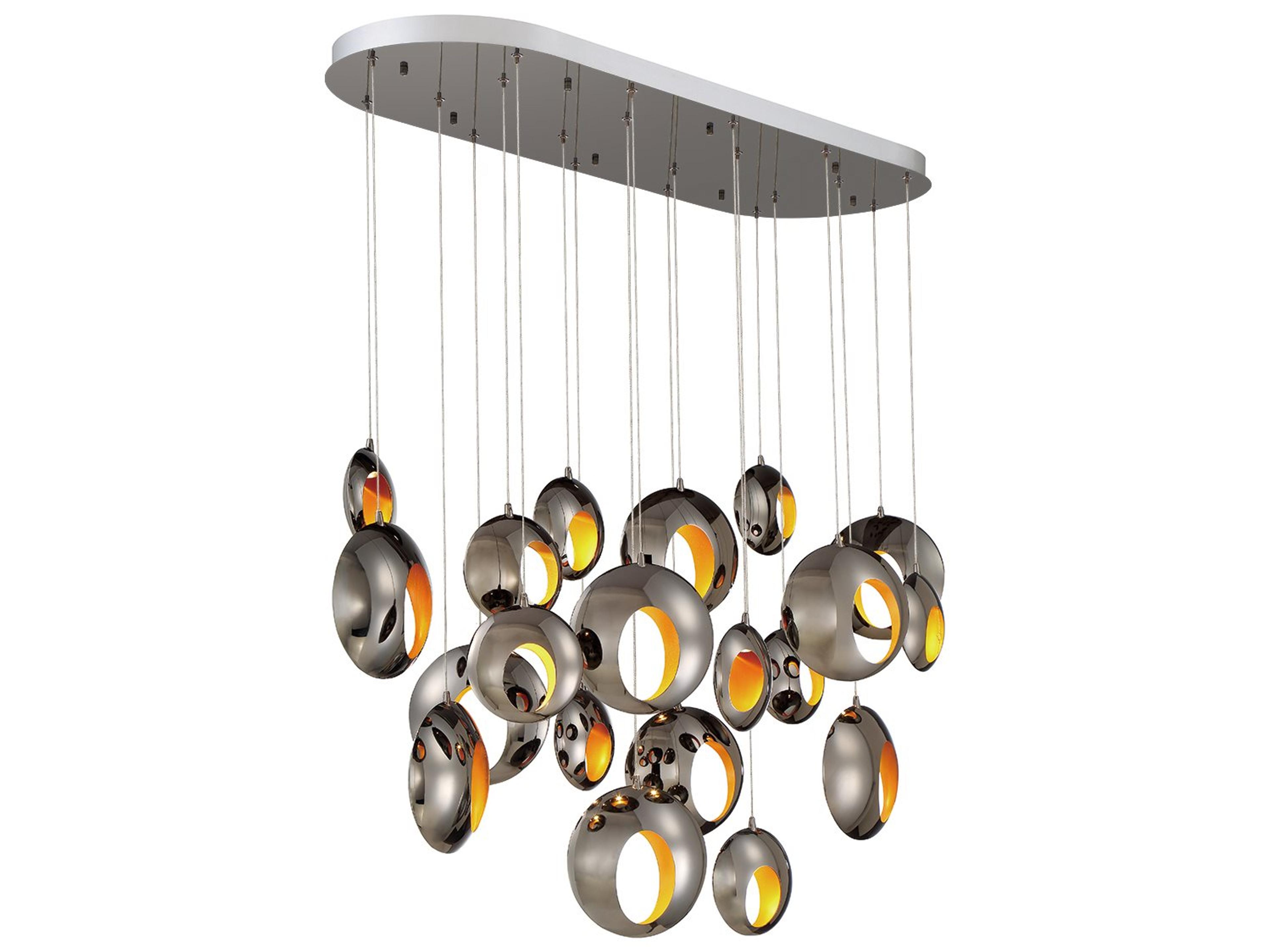 Arlington 20 Light Oval LED Chandelier Blackened Chrome