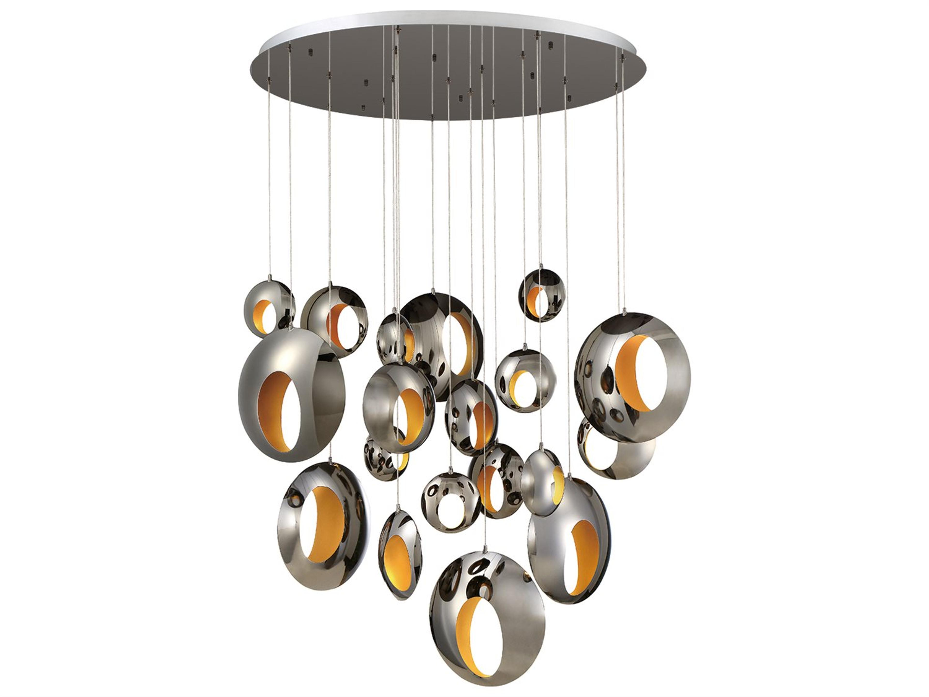 Arlington 19-Light9-Light Blackened Chrome LED Geometric Round Pendant
