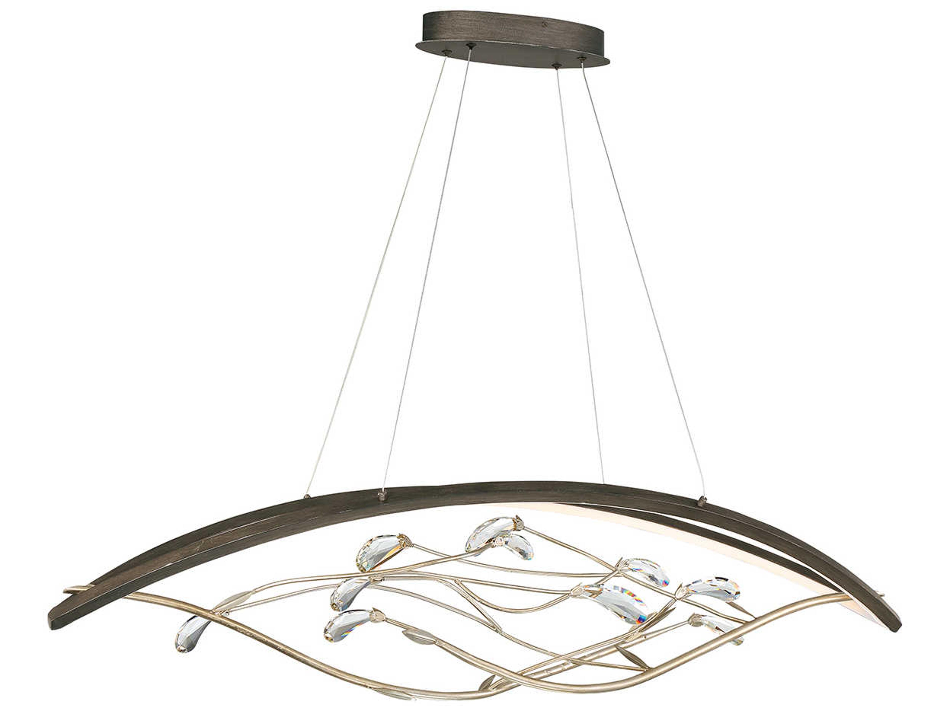 Basilica 2-Light Oil Rubbed Bronze Crystal LED Linear Island Pendant
