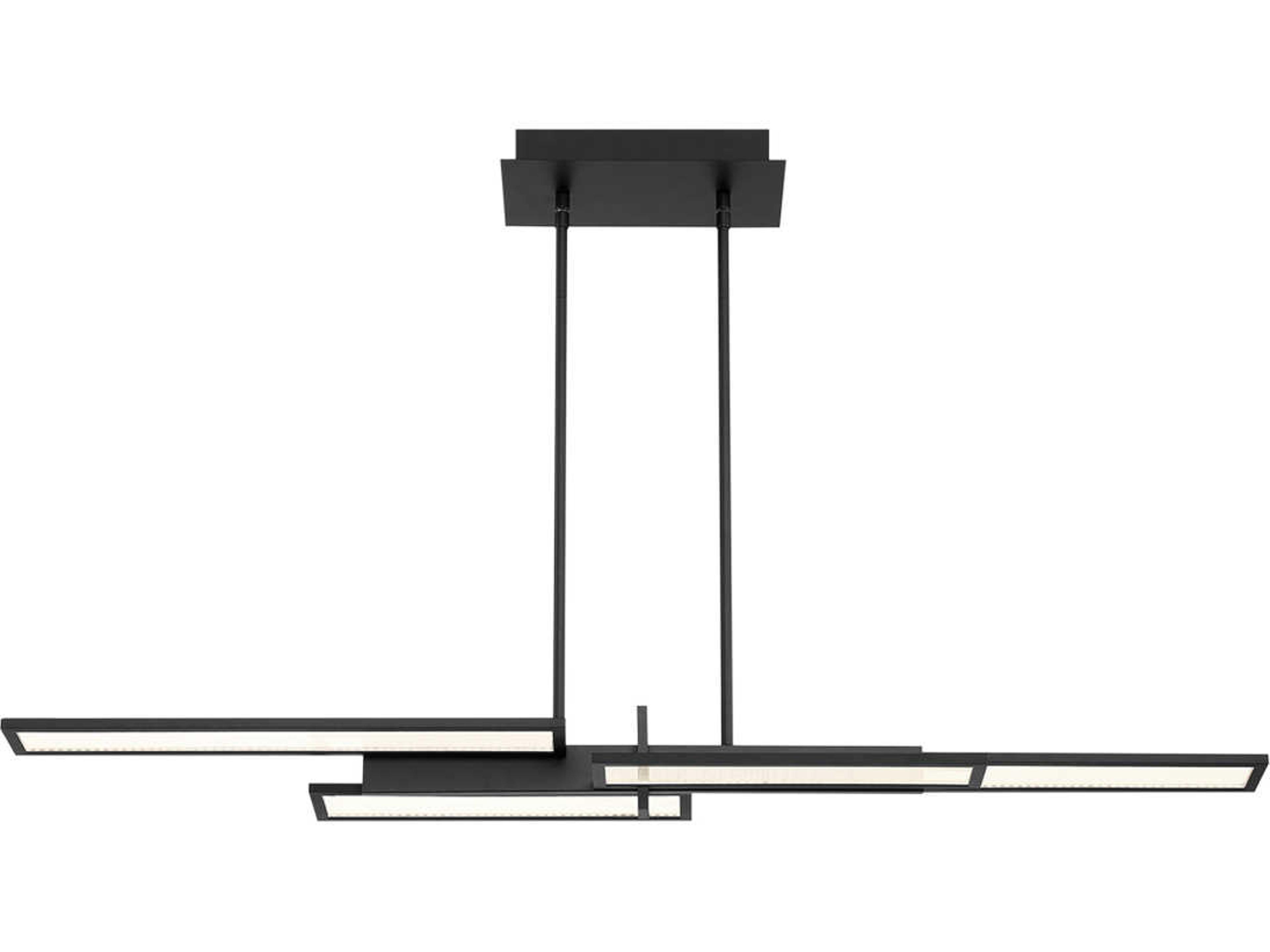 Bayswater 1-Light Matte Black Glass LED Geometric Linear Island Pendant