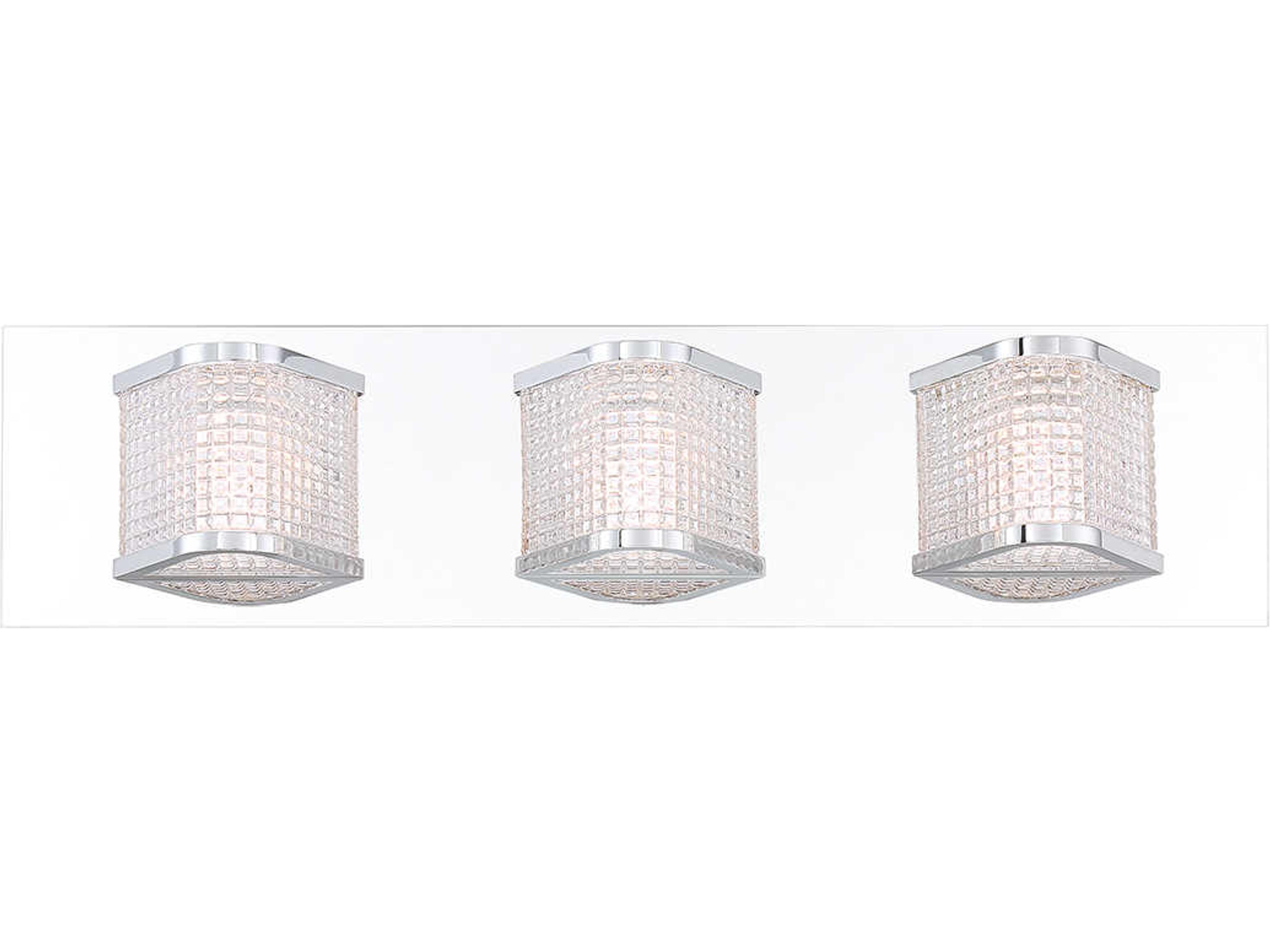 Belgroue 3-Light Chrome Glass LED Vanity Light