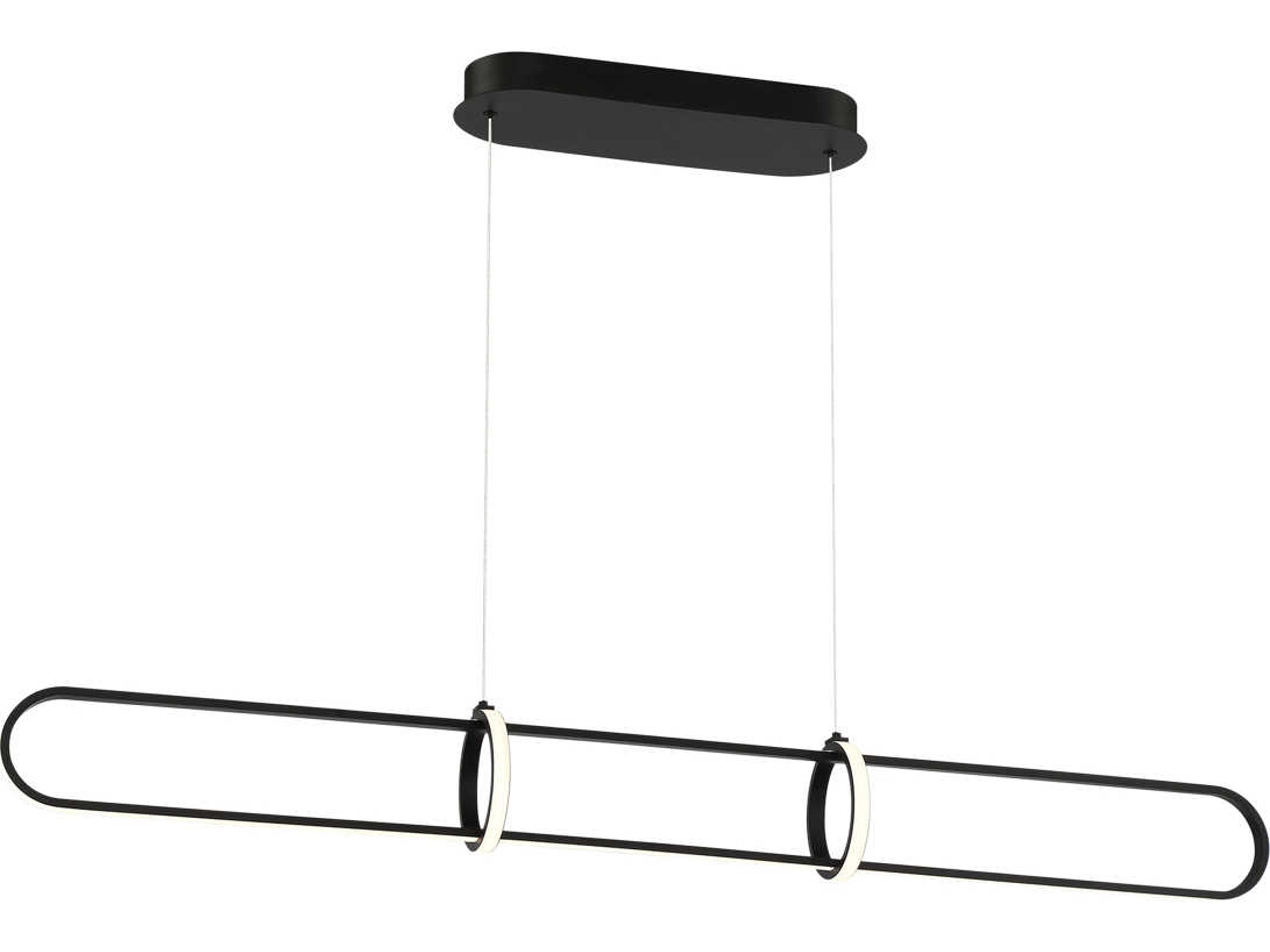 Berkley Matte Black LED Geometric Linear Island Pendant