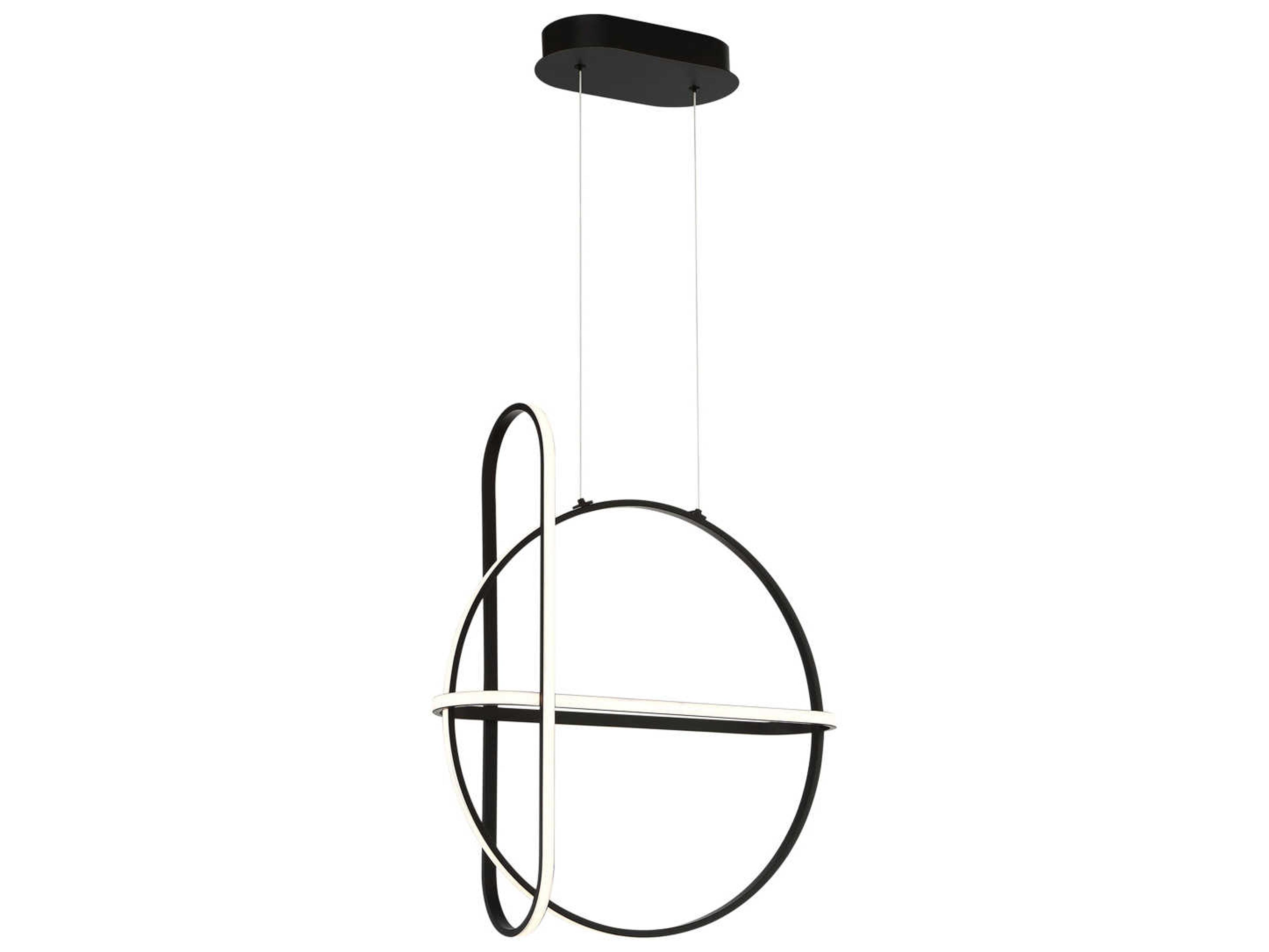Berkley Matte Black LED Geometric Round Pendant