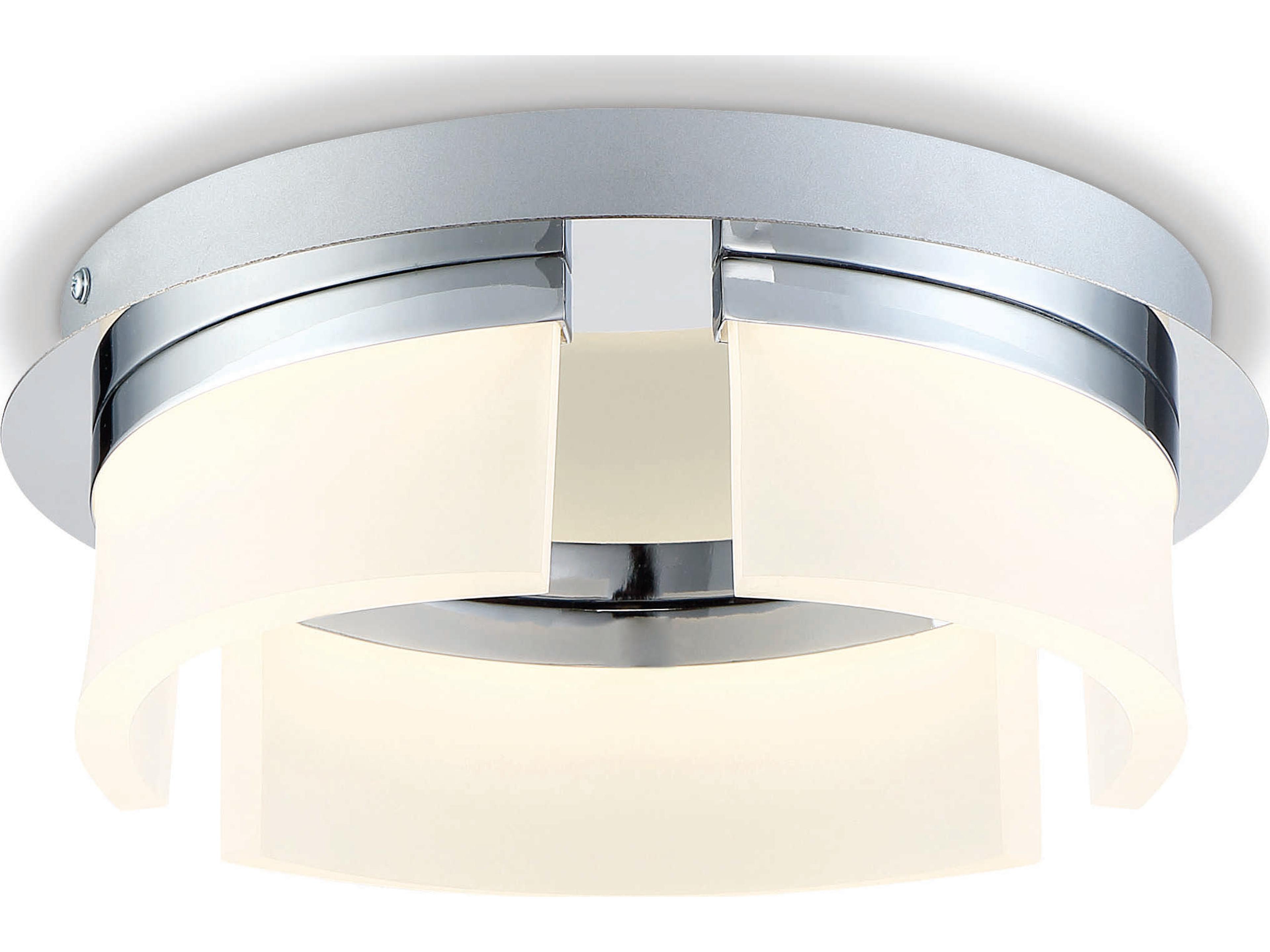 Bria 3-Light Chrome LED Geometric Round Flush Mount
