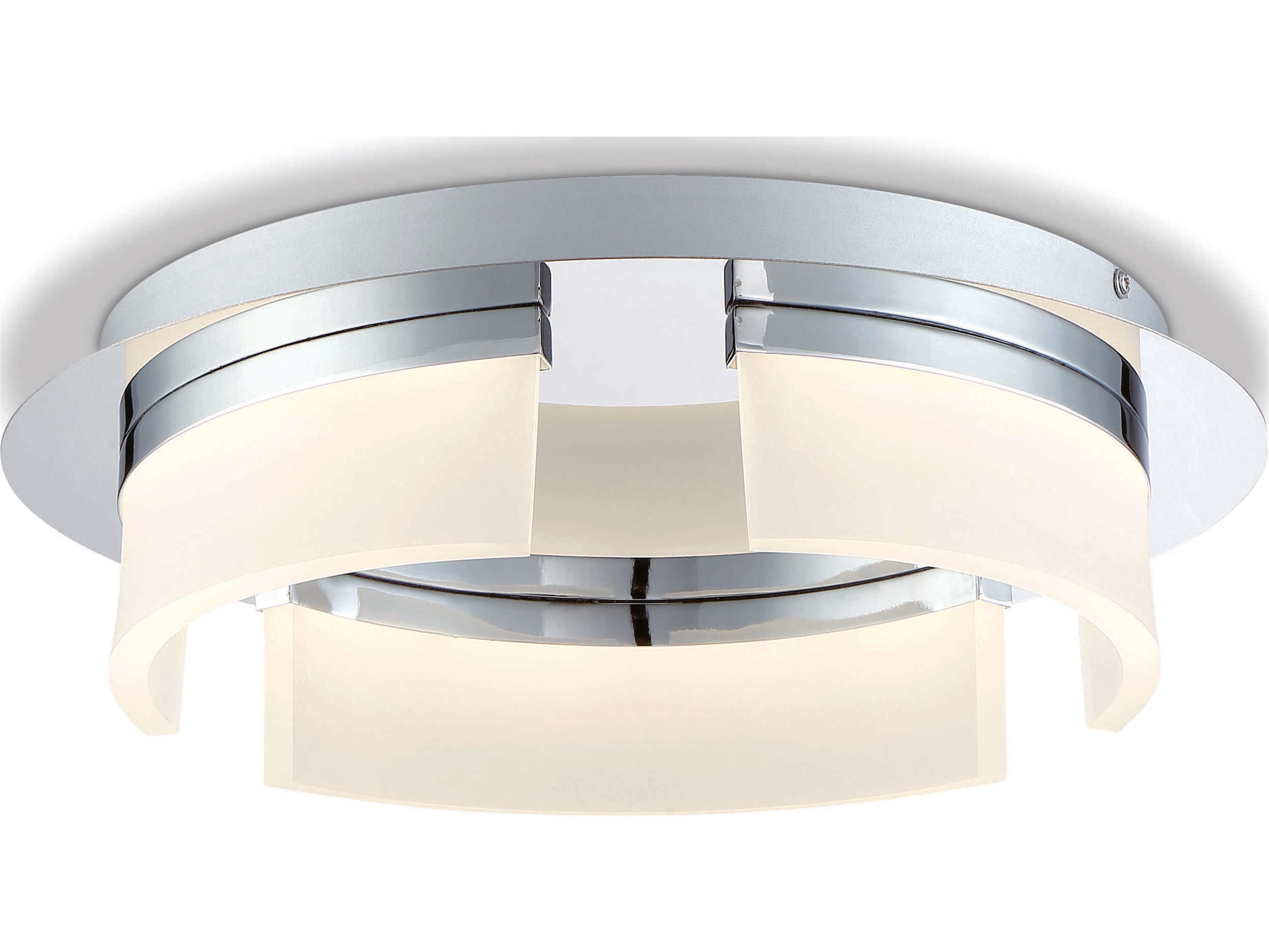 Bria 3-Light Chrome LED Geometric Round Flush Mount