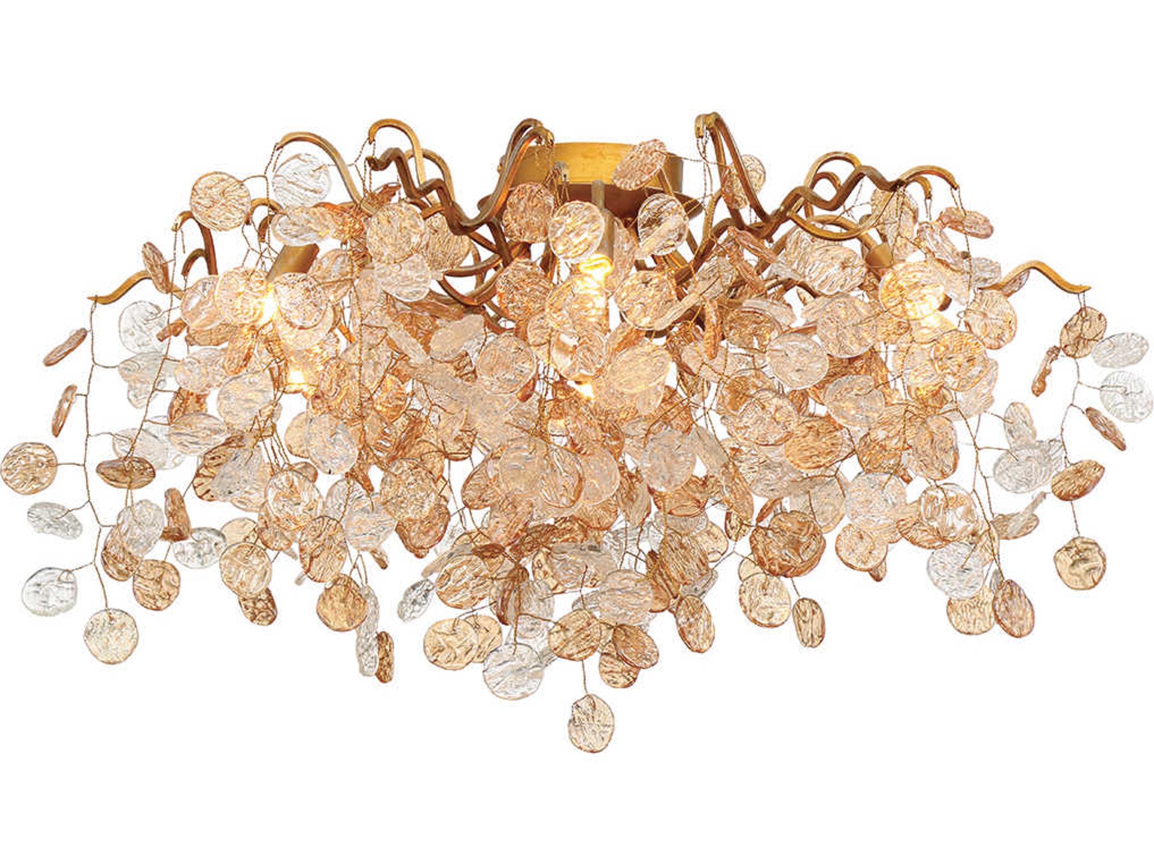 Campobasso 7-Light Flush Mount Gold Ceiling Light