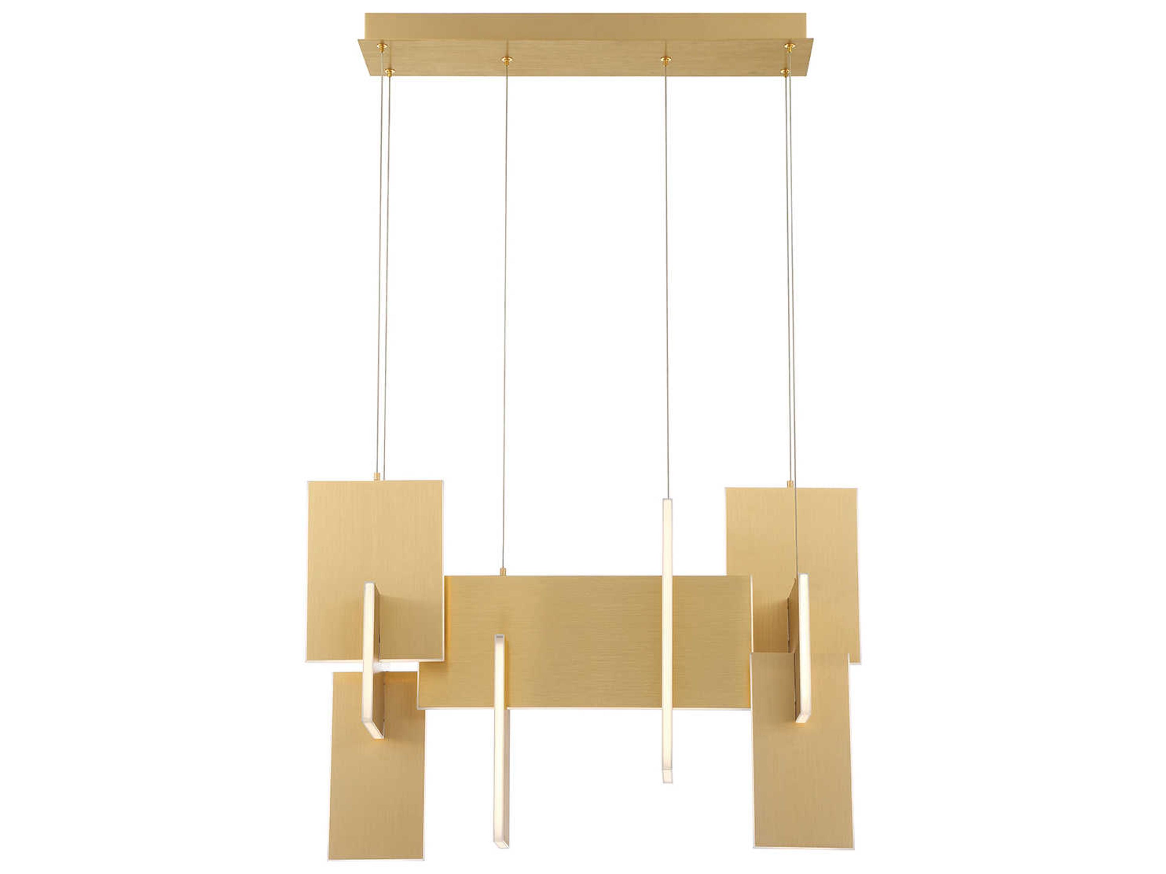 Coburg 1-Light Painting Bronze LED Geometric Linear Island Pendant