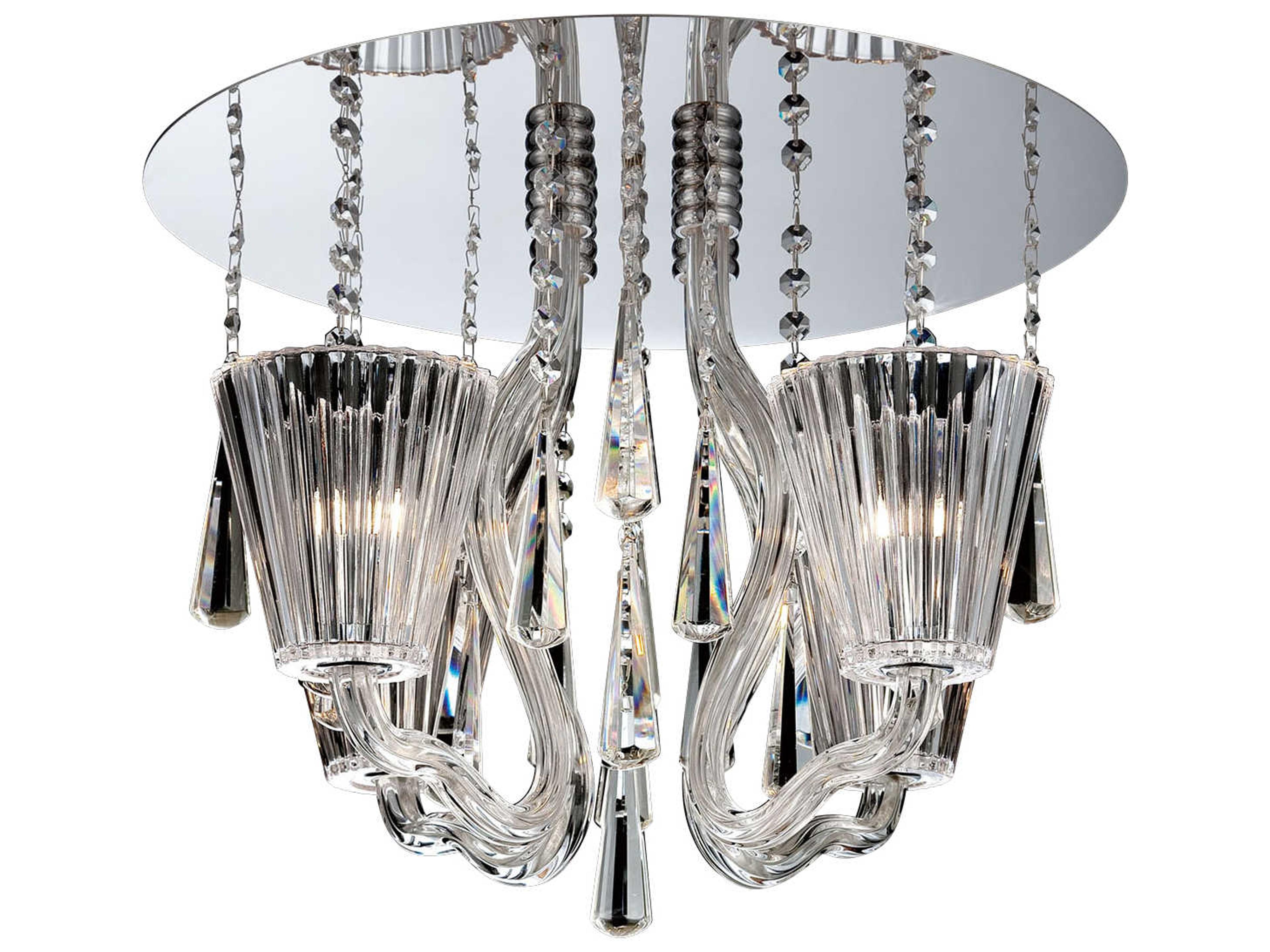 Corato 4-Light Chrome Crystal Glass Semi Flush Mount