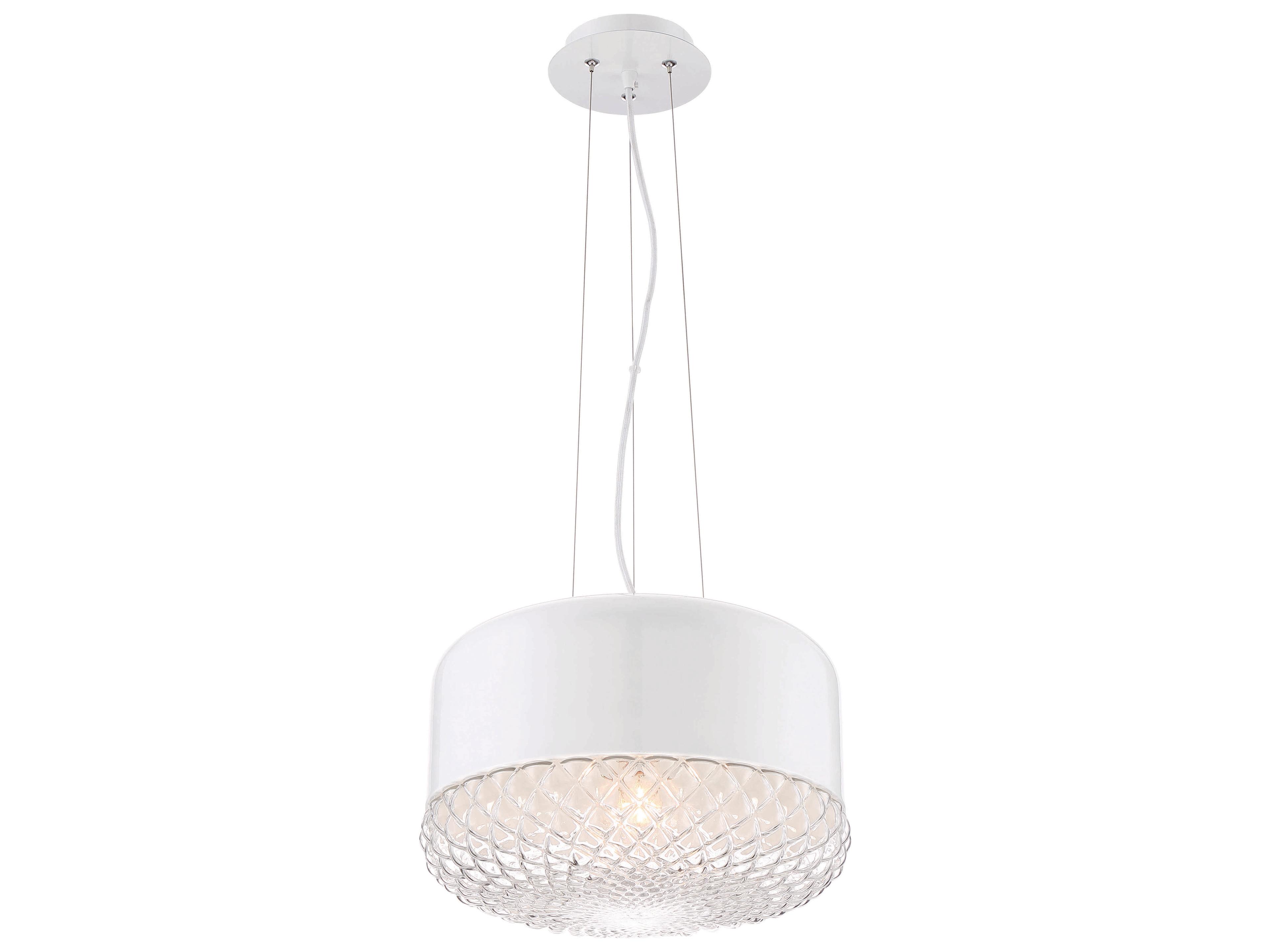 Corson 1-Light White Glass Drum Pendant