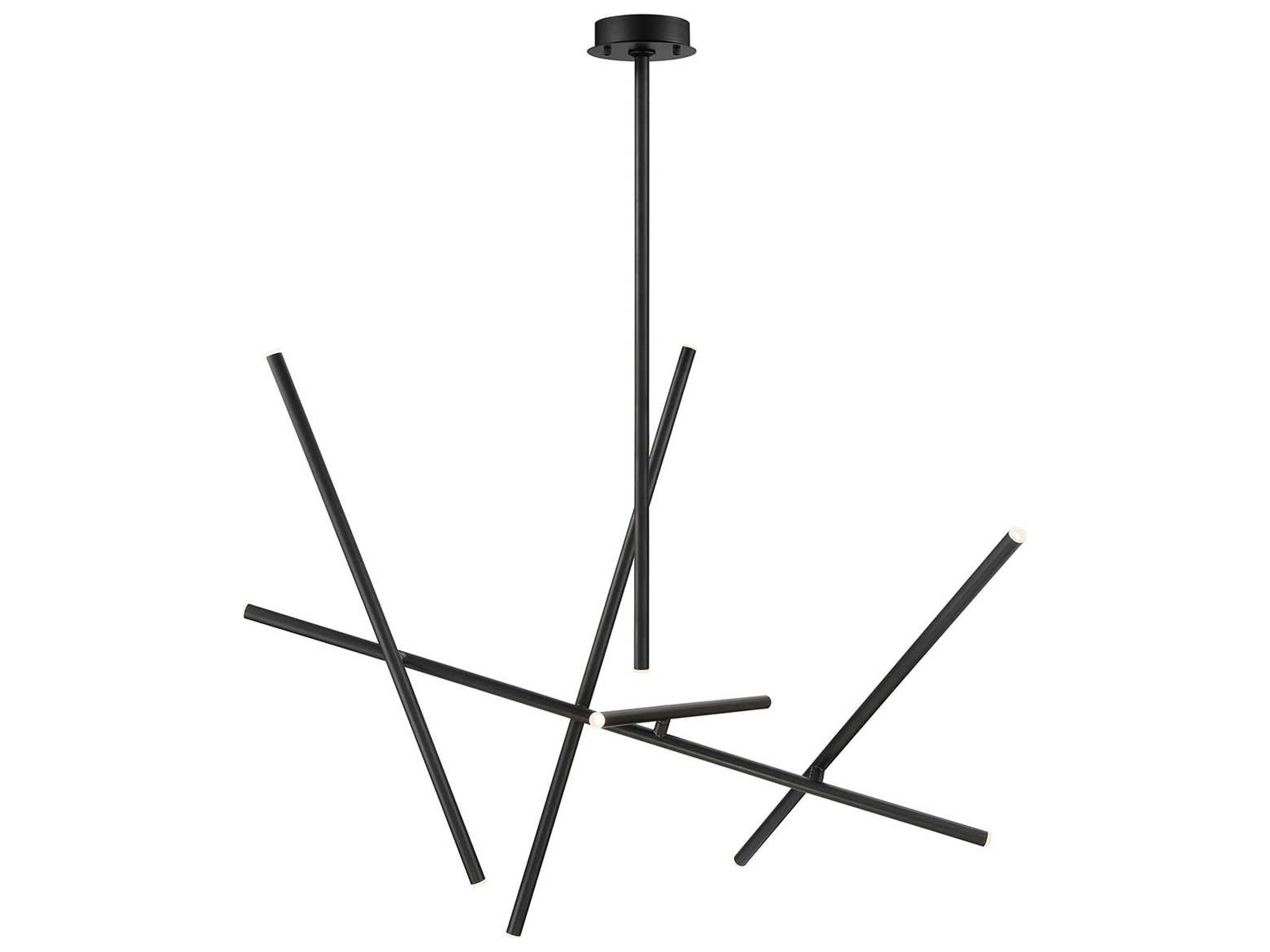 Crossroads 10-Light Black LED Geometric Linear Island Pendant