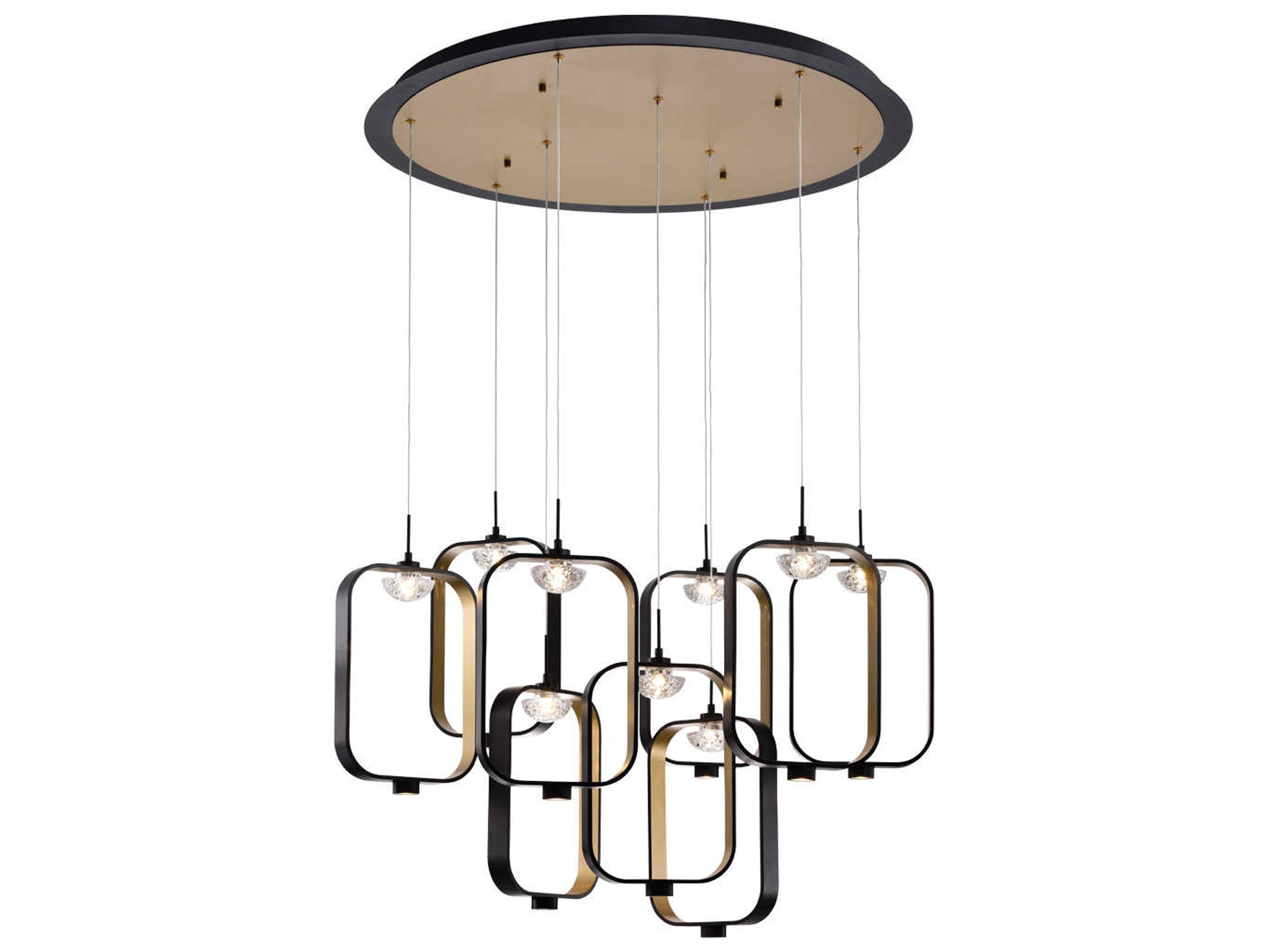 Dagmar 9-Light Black Glass LED Geometric Pendant
