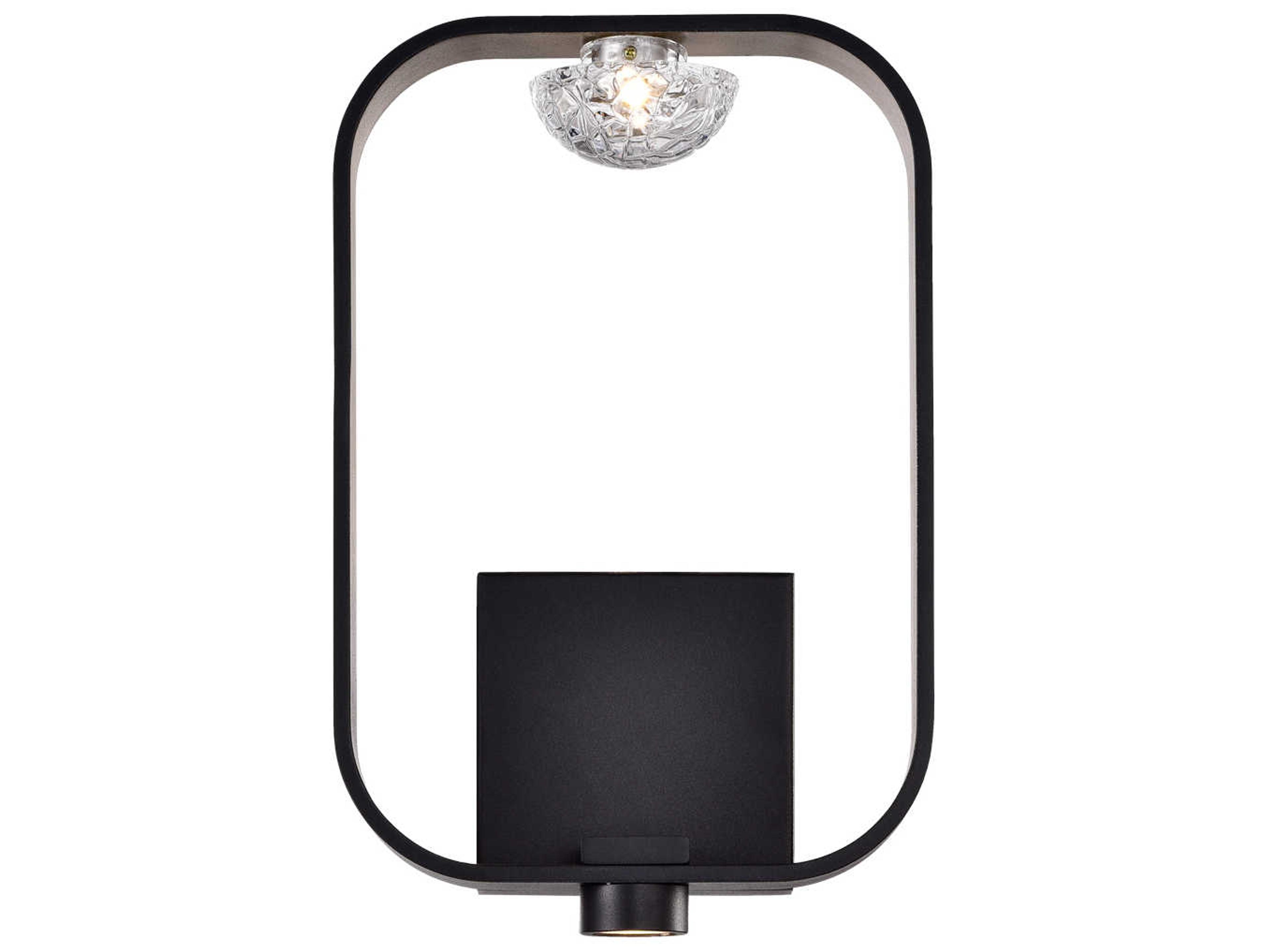 Dagmar 1-Light Black Glass LED Wall Sconce