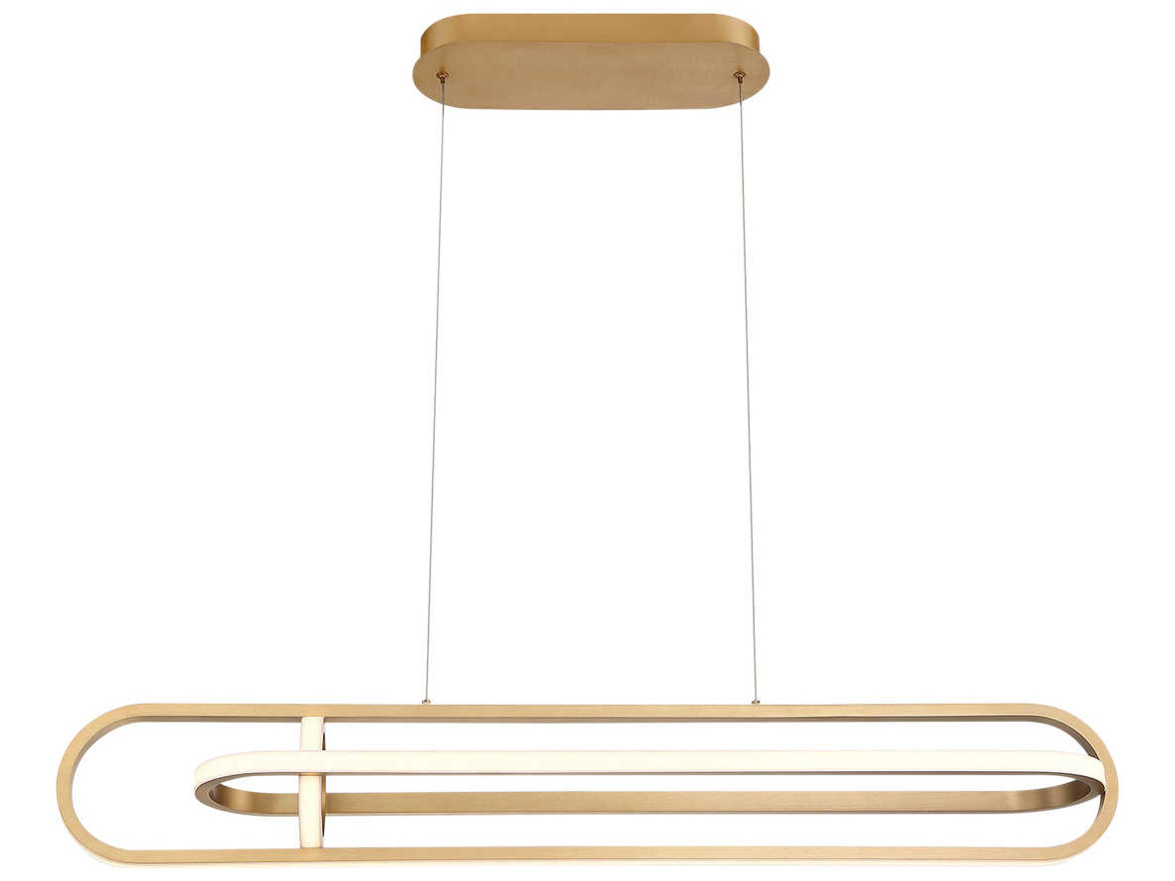 Demark Satin Gold LED Geometric Linear Island Pendant