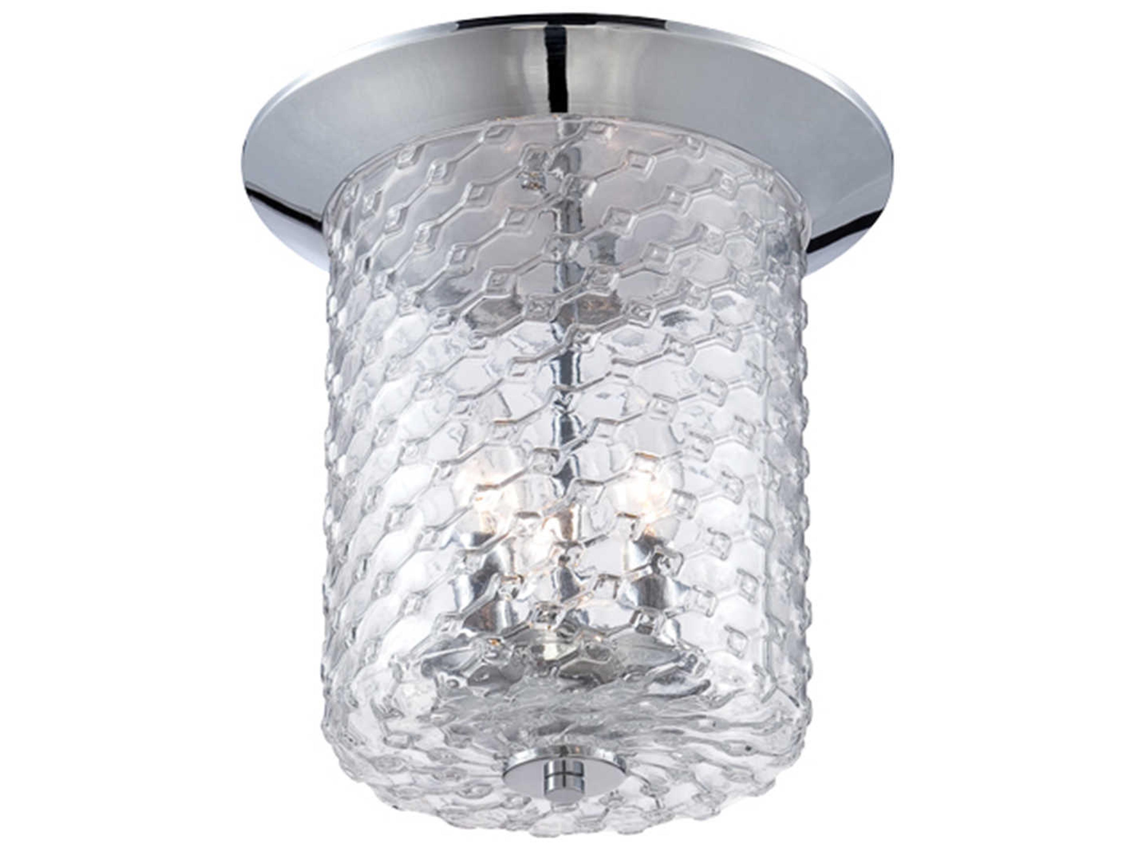Eurofase Elli 3-Light Chrome Glass Flush Mount