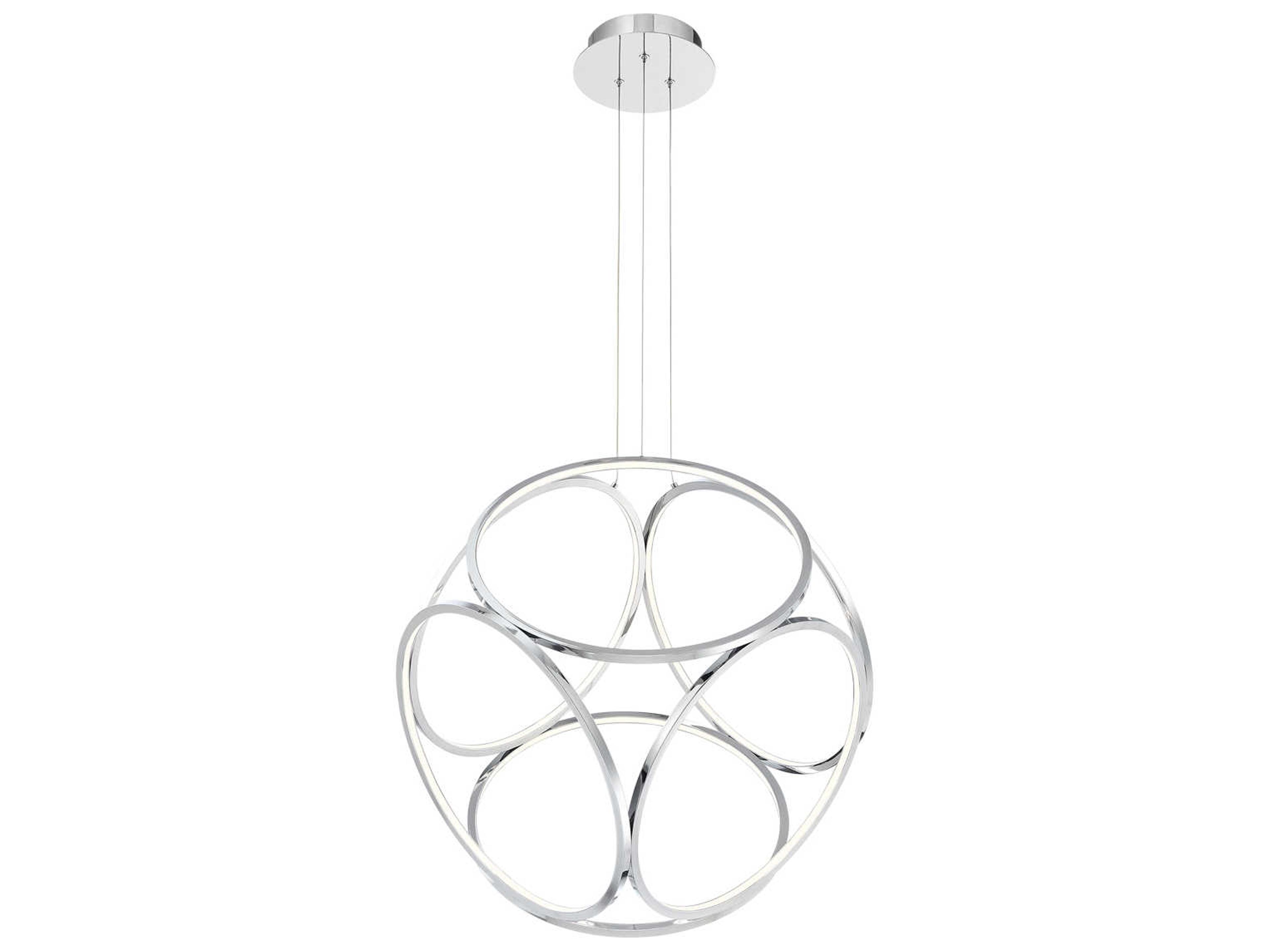Glenview 6-Light Chrome LED Geometric Pendant