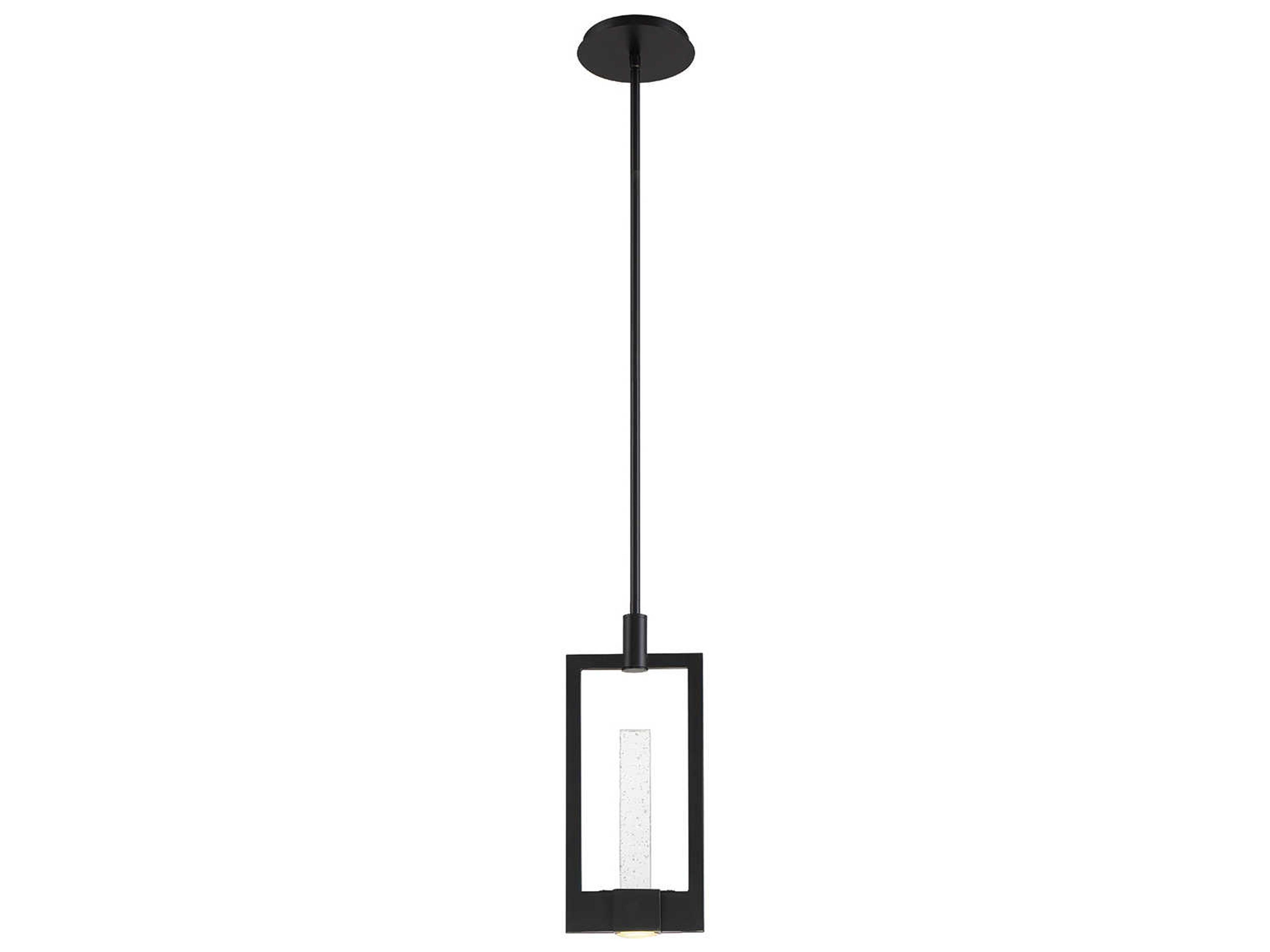 Hanson 2-Light Black Glass LED Cylinder Geometric Mini Pendant