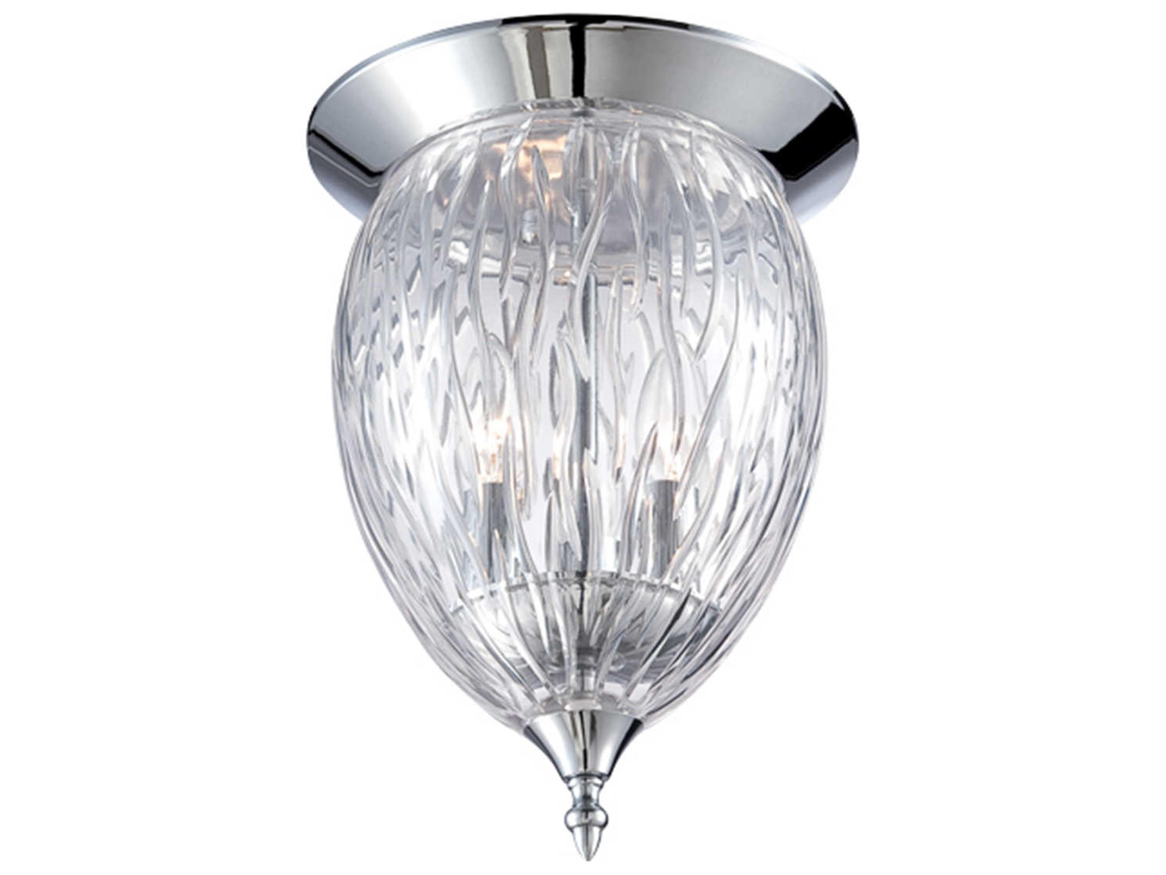 Eurofase Hazel 3-Light Chrome Glass Flush Mount