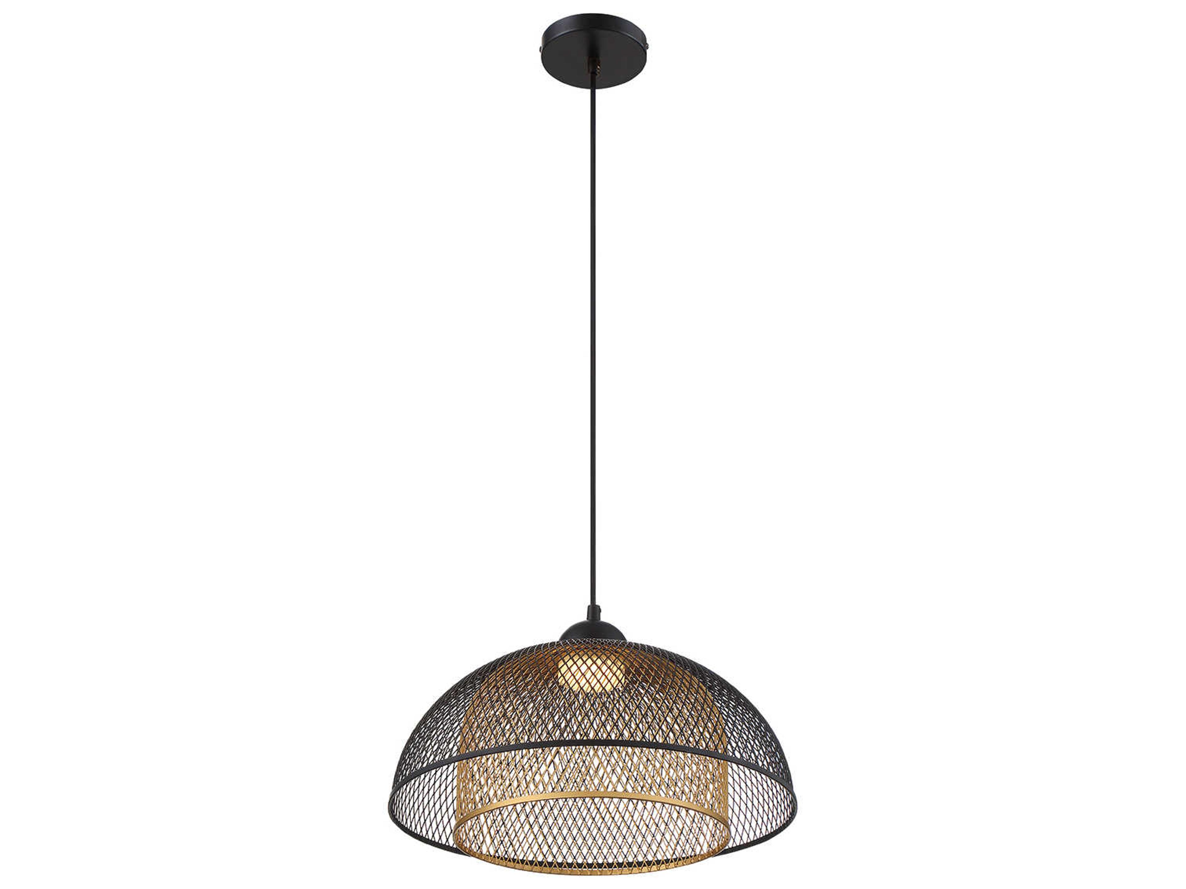 Kenmore LED Pendant Light Black and Gold
