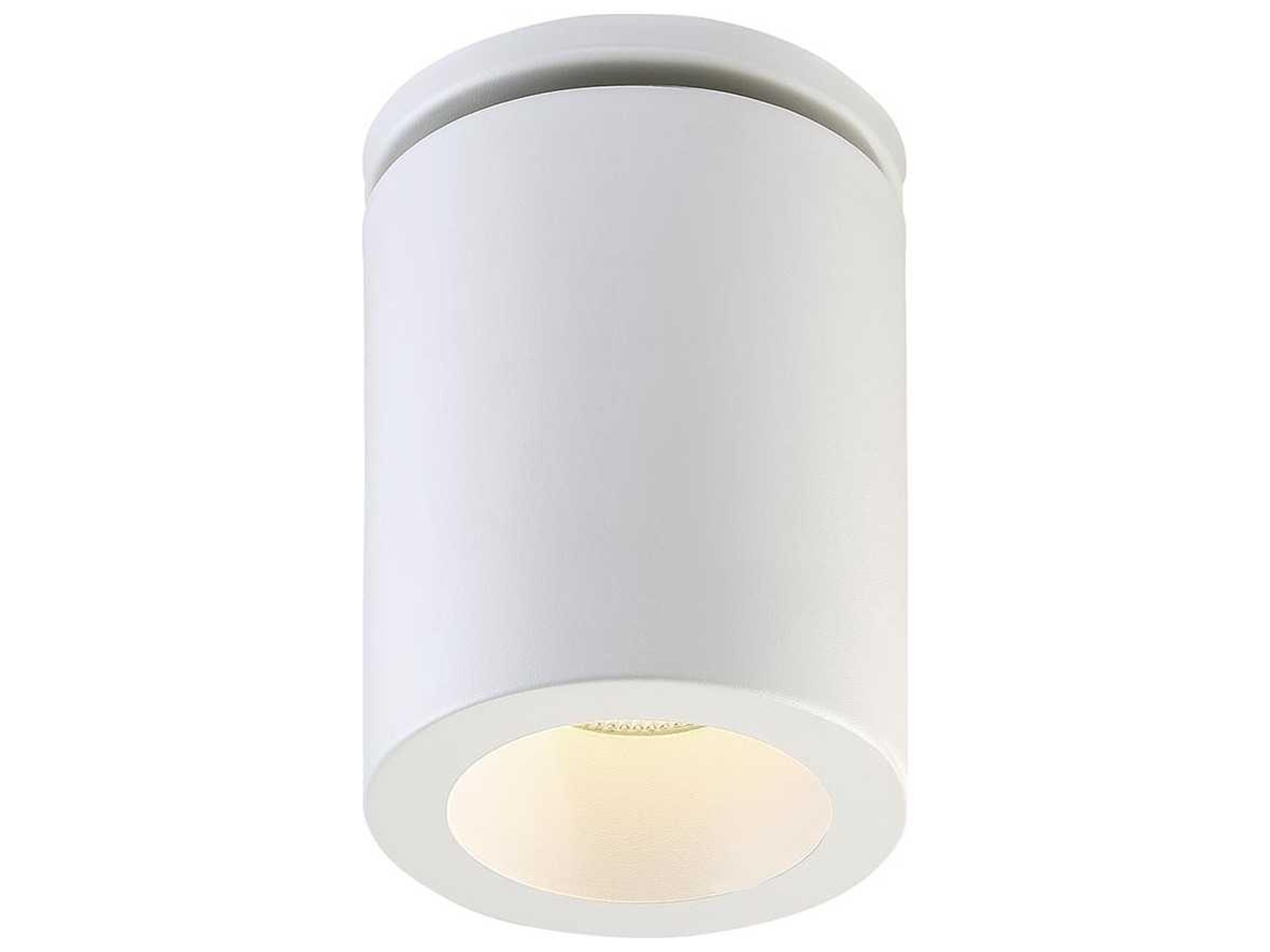 Lotus 1-Light White LED Cylinder Round Flush Mount