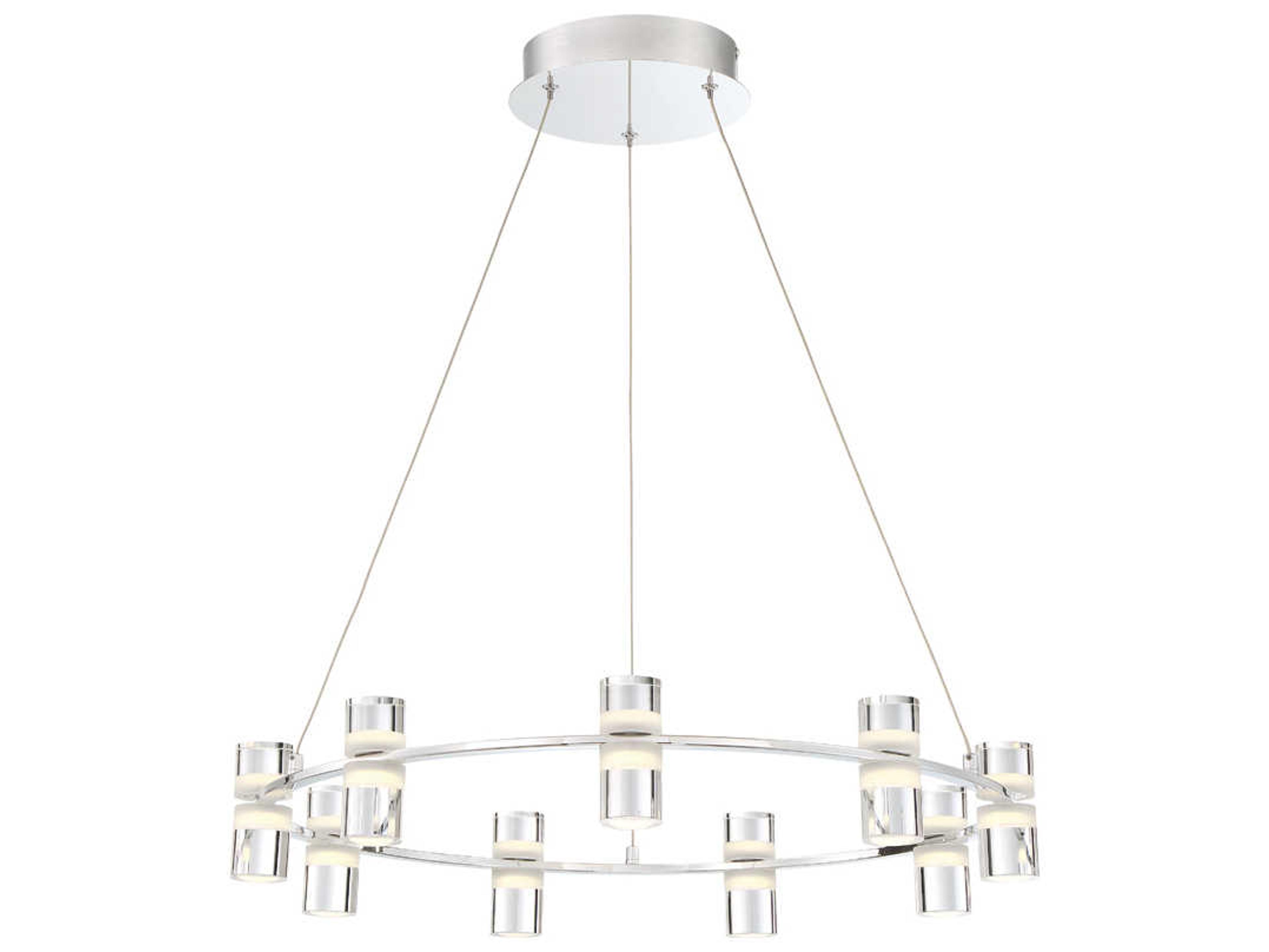 Netto 9-Light Chrome LED Cylinder Round Chandelier