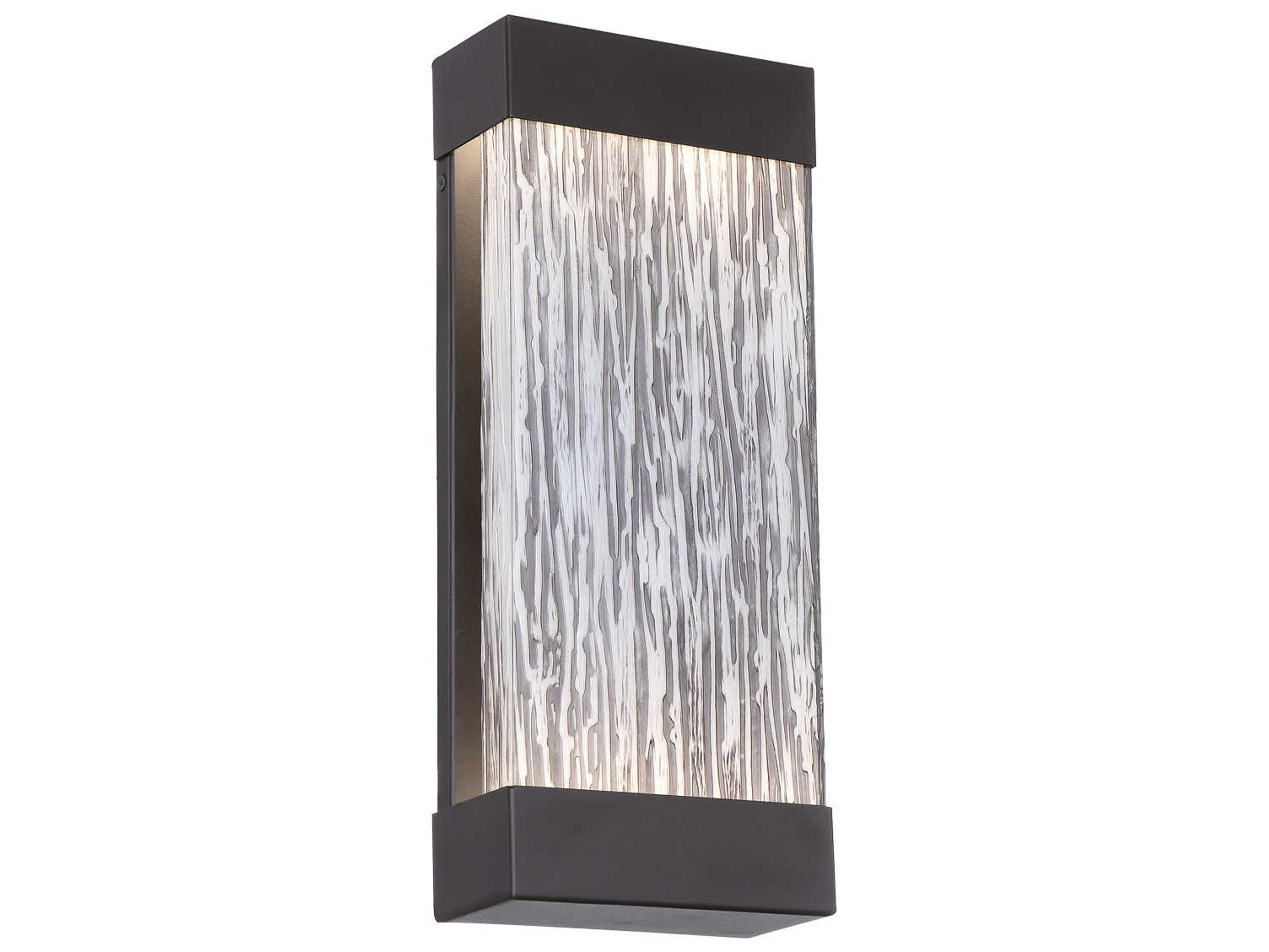 Tiffany Outdoor LED Wall Sconce Textured Black