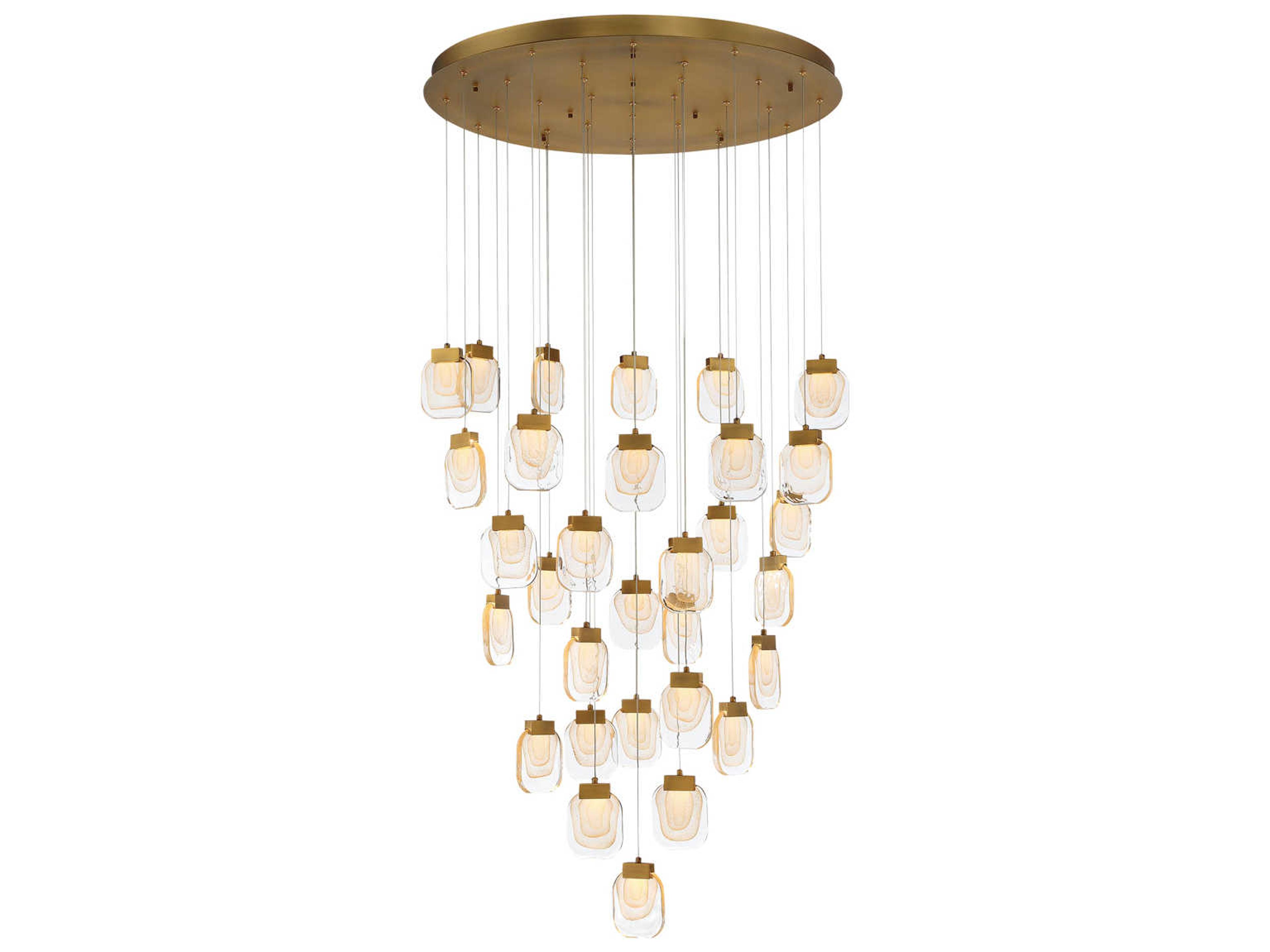 Paget 31-Light Gold Glass LED Pendant