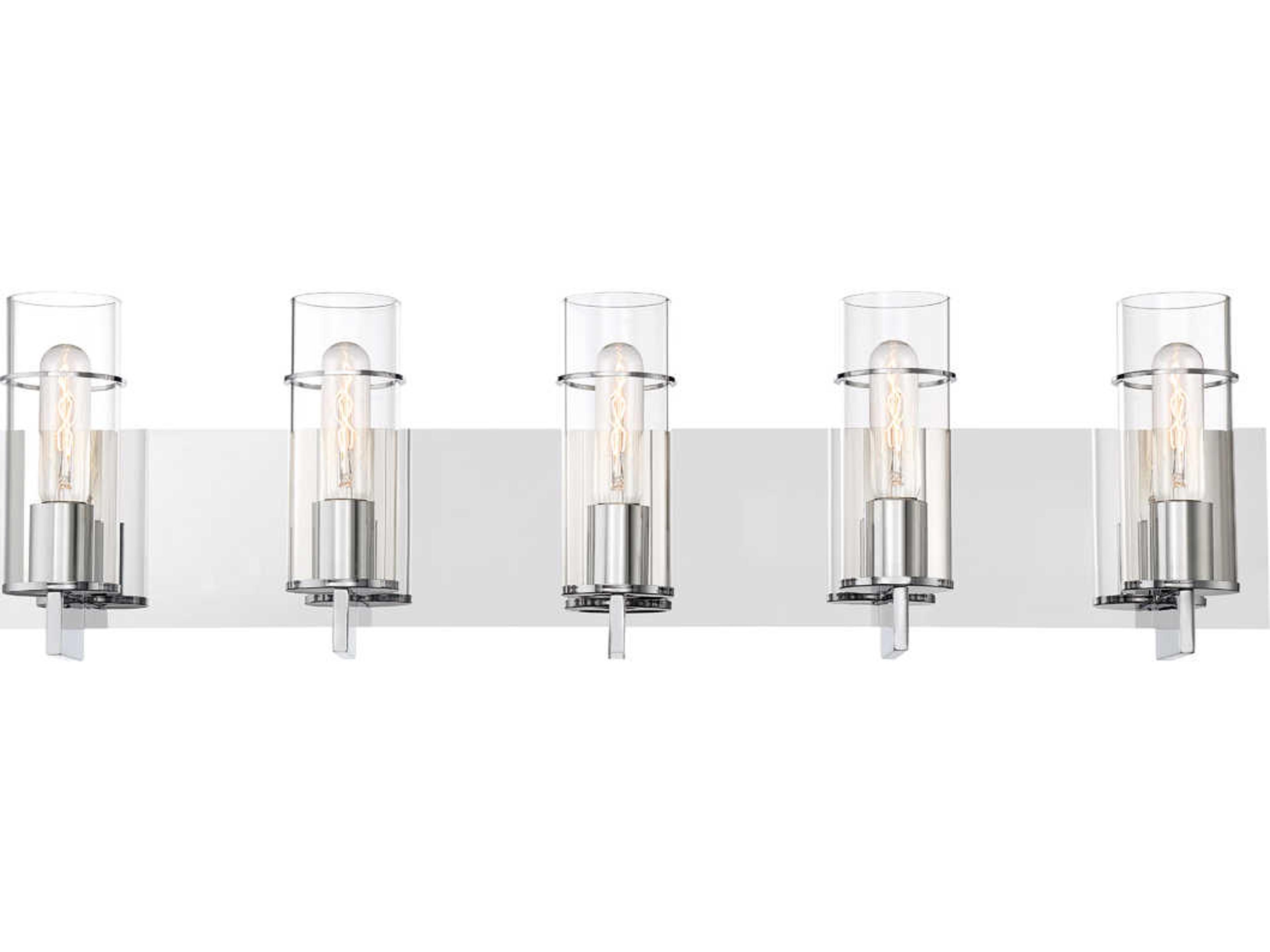 Pista 5-Light Chrome Glass Vanity Light