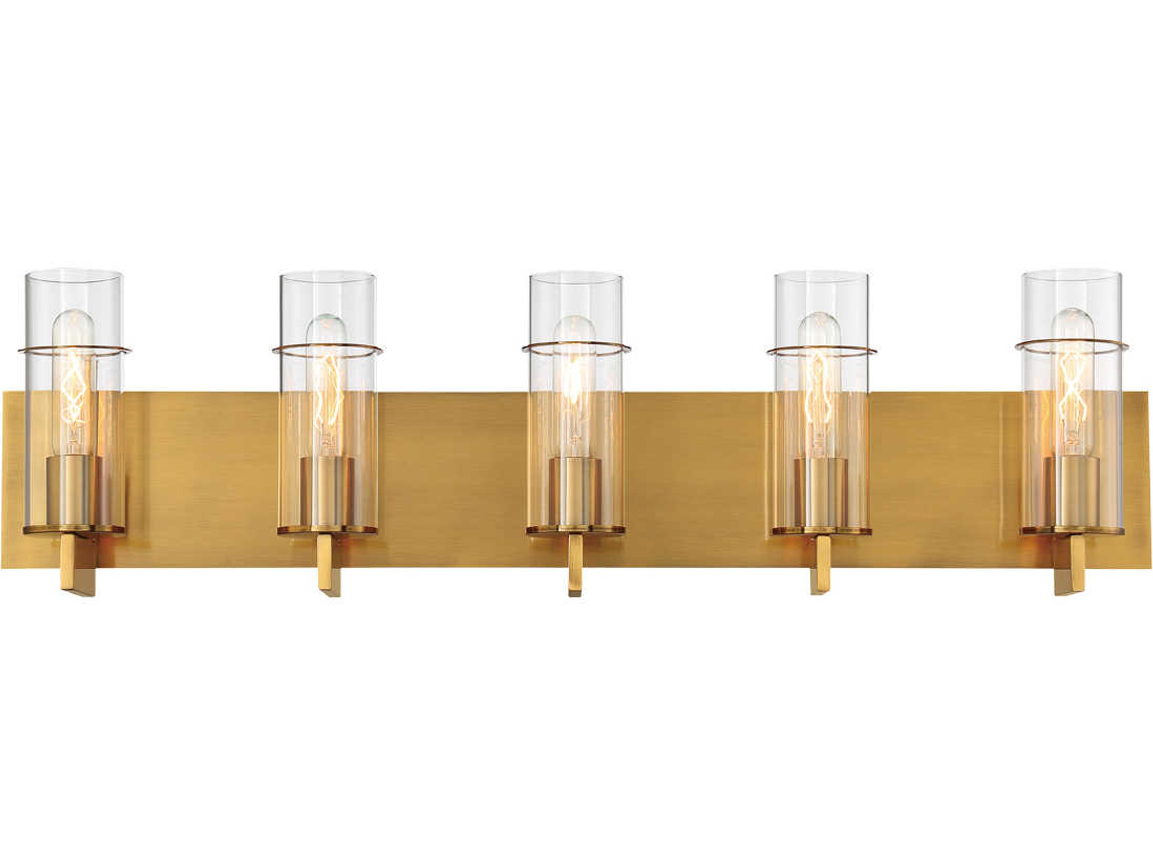 Pista 5-Light Gold Glass Vanity Light