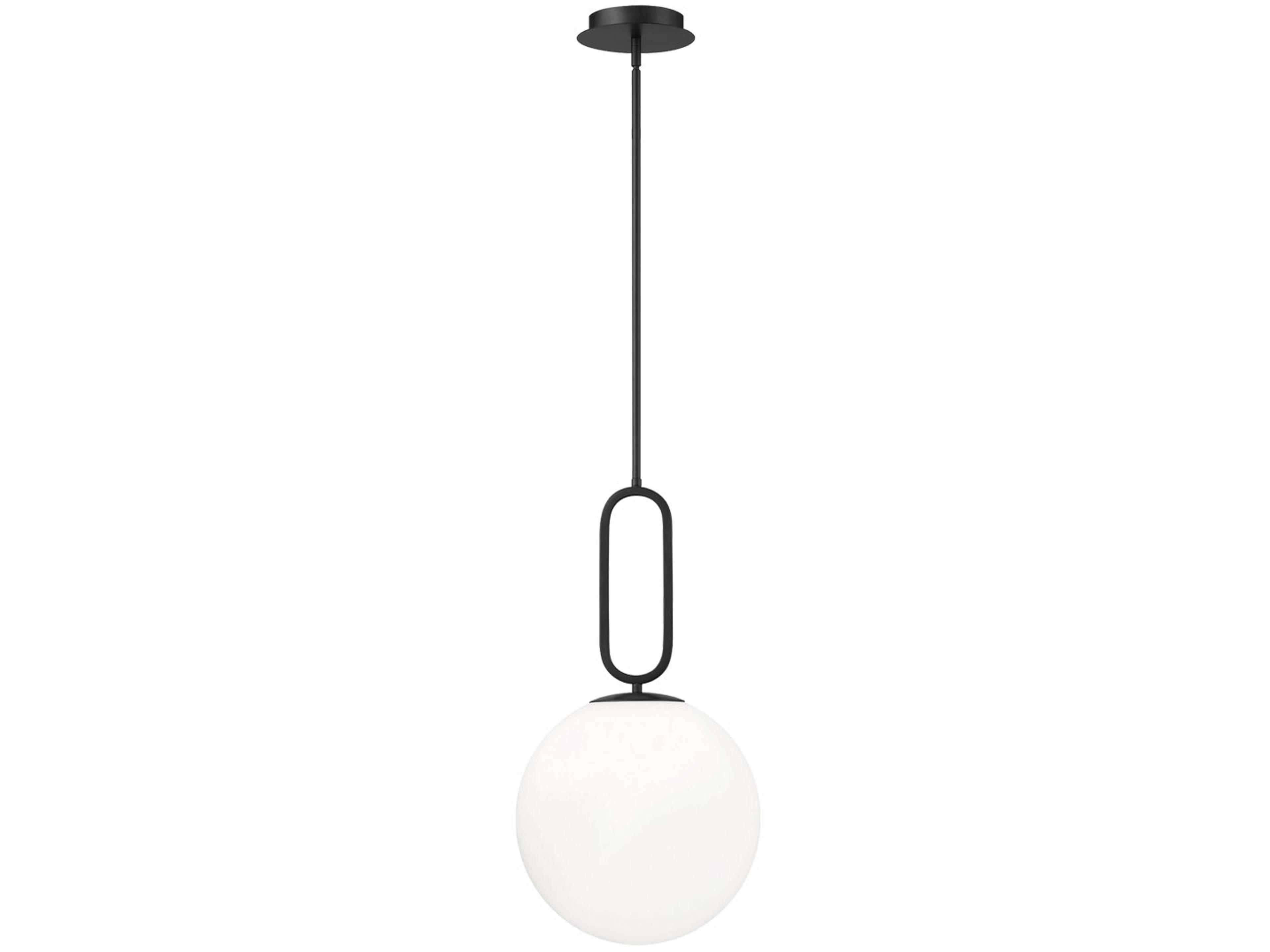 Prospect 1-Light Acid Opal Matte Black Glass Globe Mini Pendant