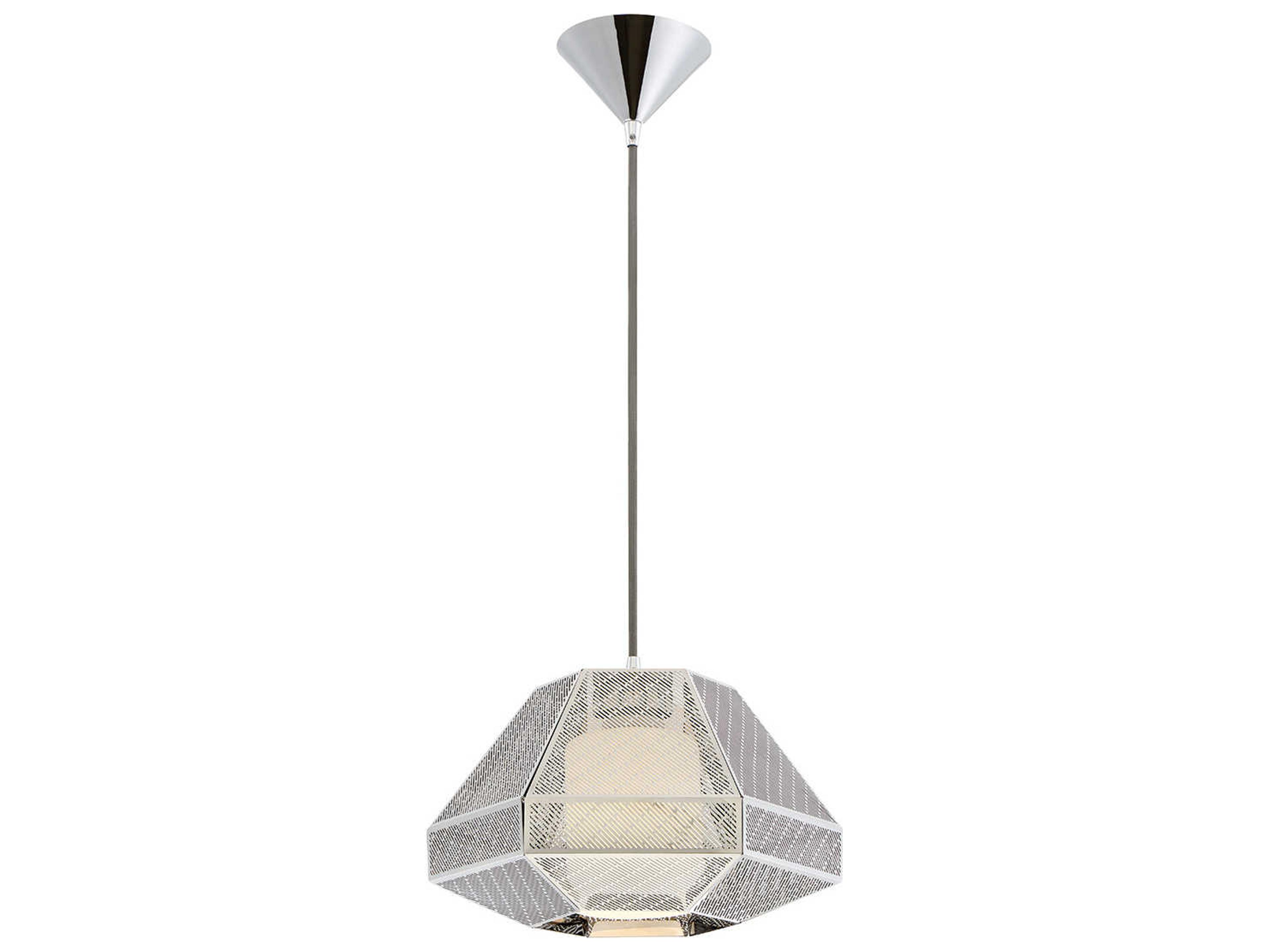 Recinto 1-Light Chrome Glass Cylinder Geometric Mini Pendant