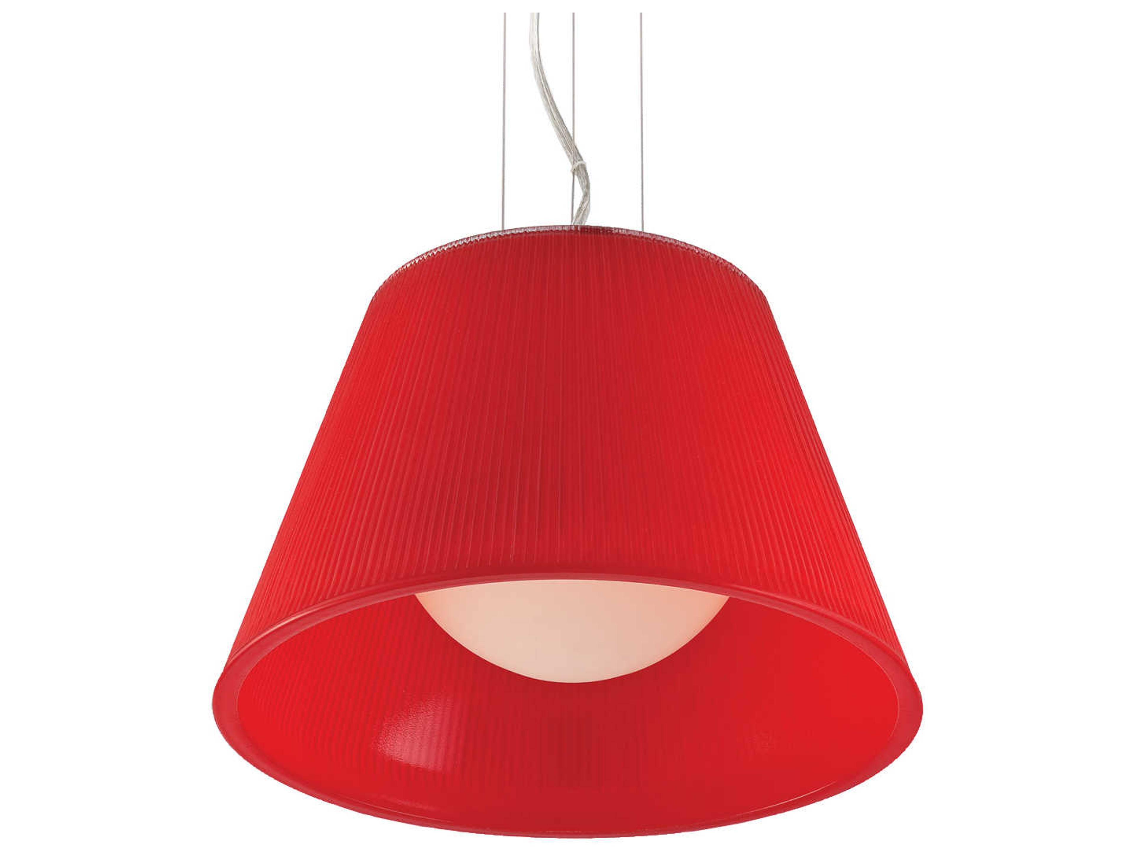 Ribo 1-Light Chrome Red Glass Empire Globe Pendant