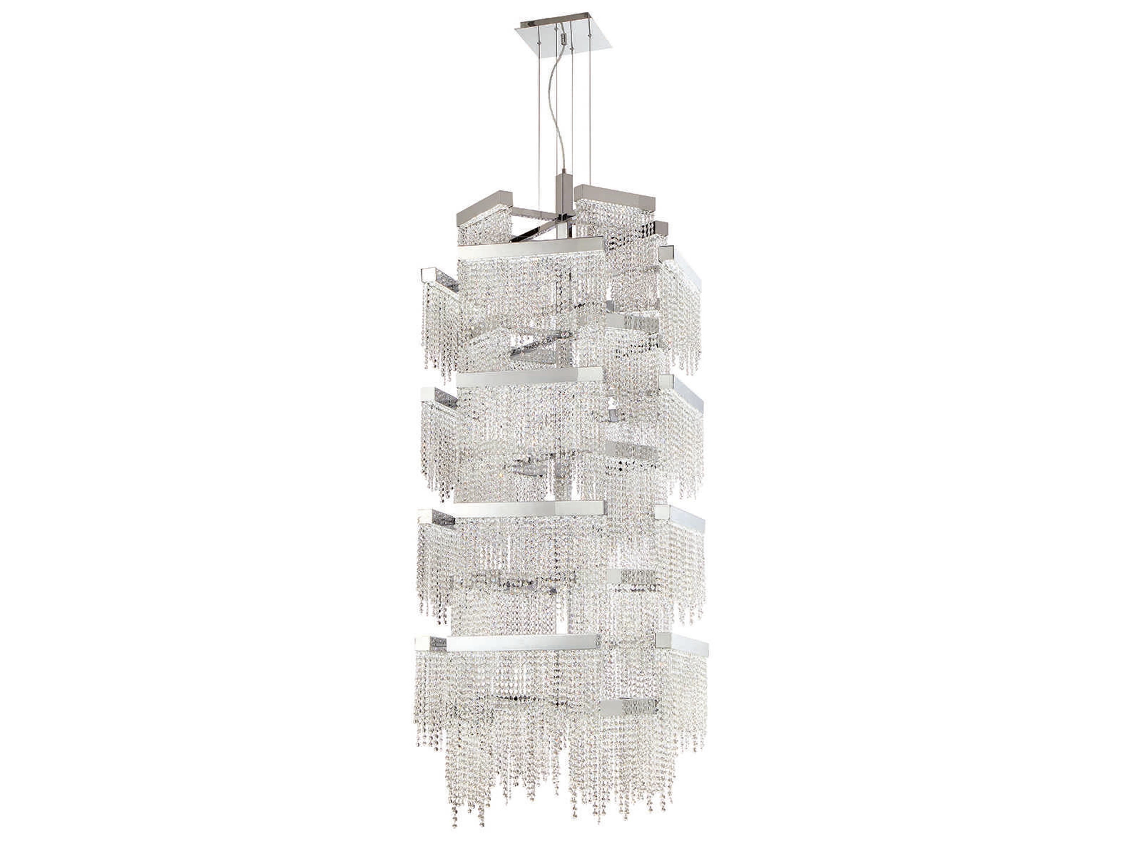 Rossi 36-Light Chrome Crystal LED Tiered Chandelier