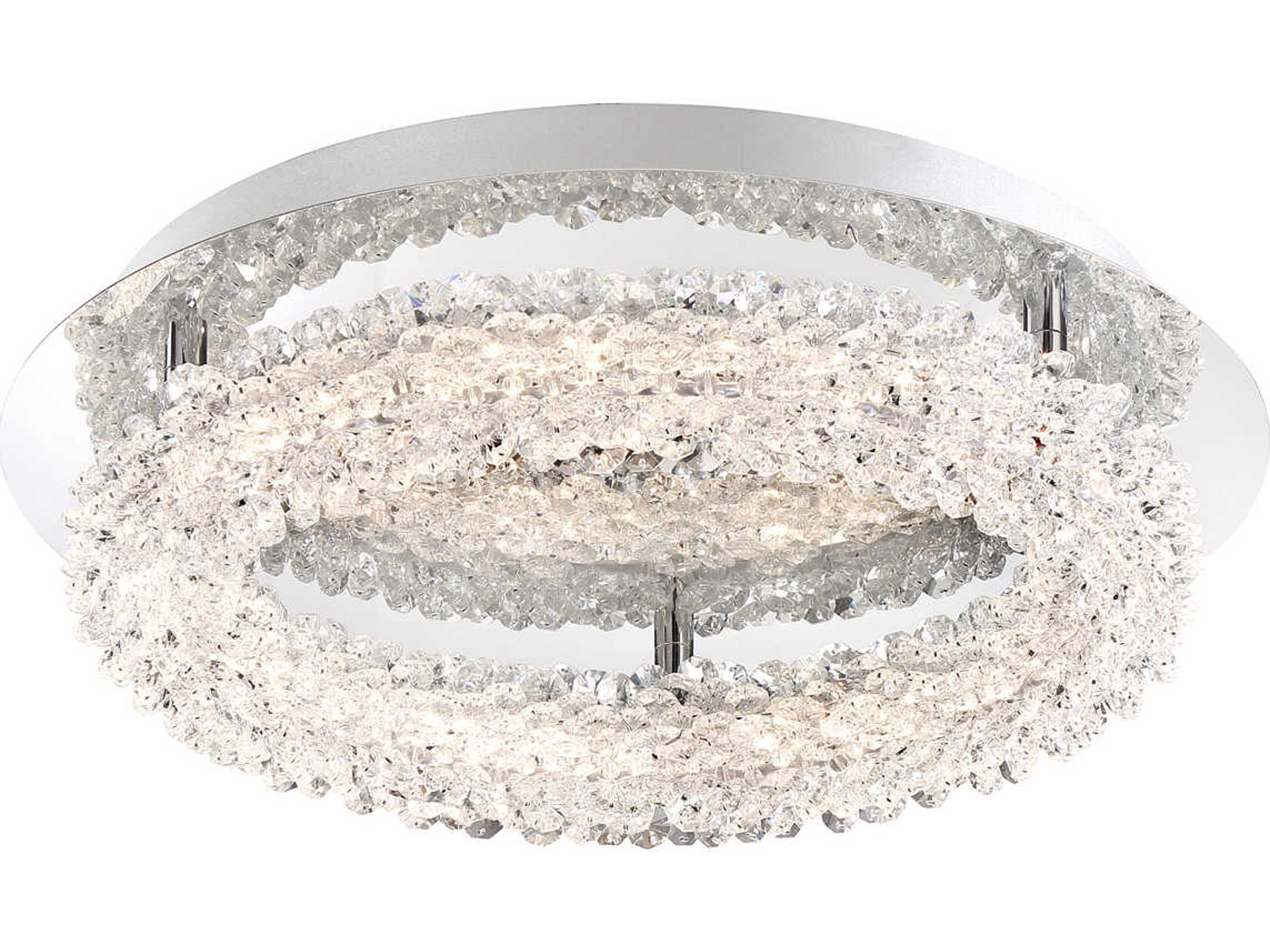 Sassi Chrome Crystal LED Round Flush Mount