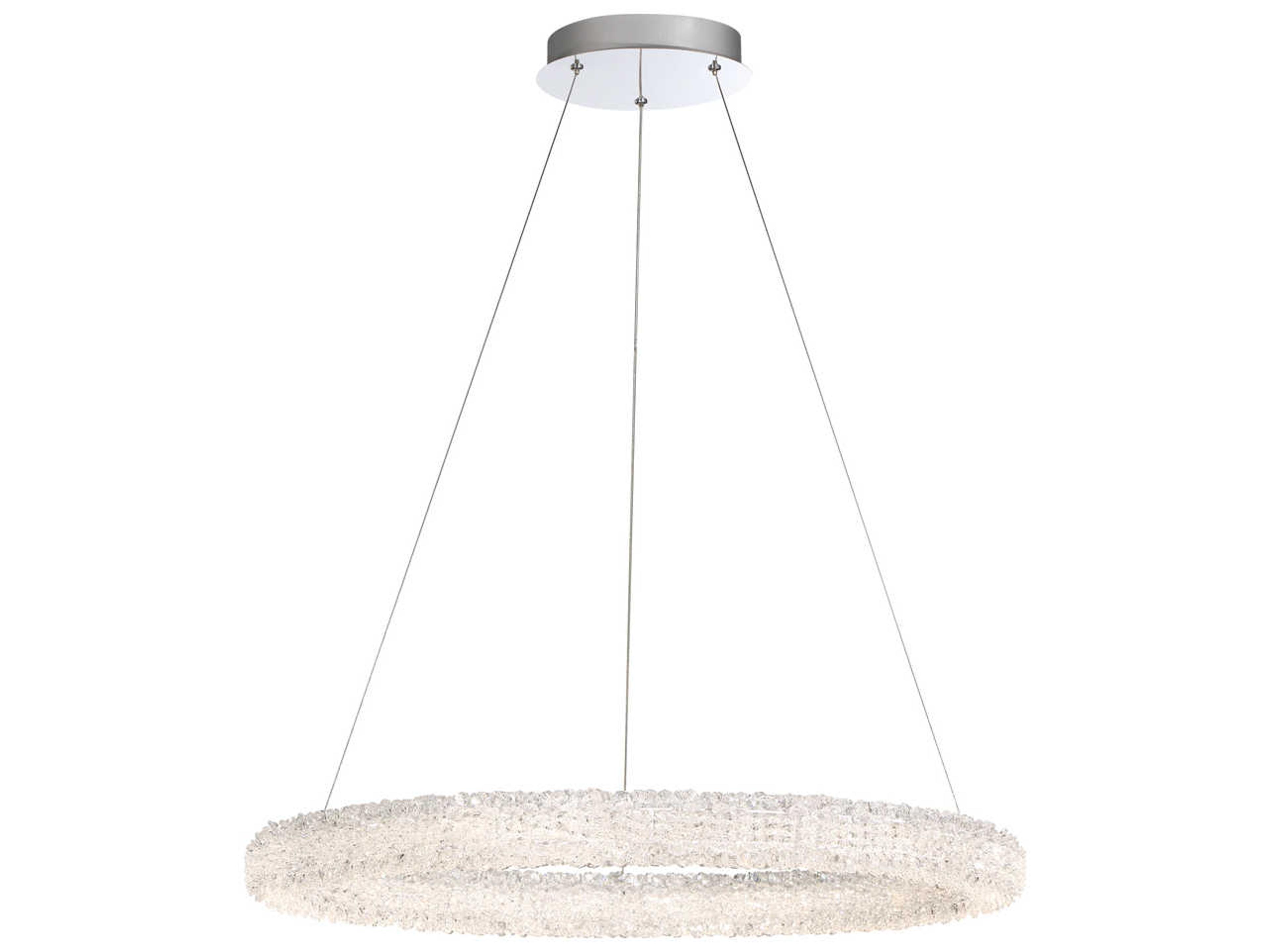 Sassi Round LED Chandelier 27-Inch Crystal Ring